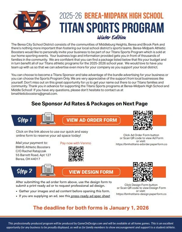 Titan SPORTS Program Ads