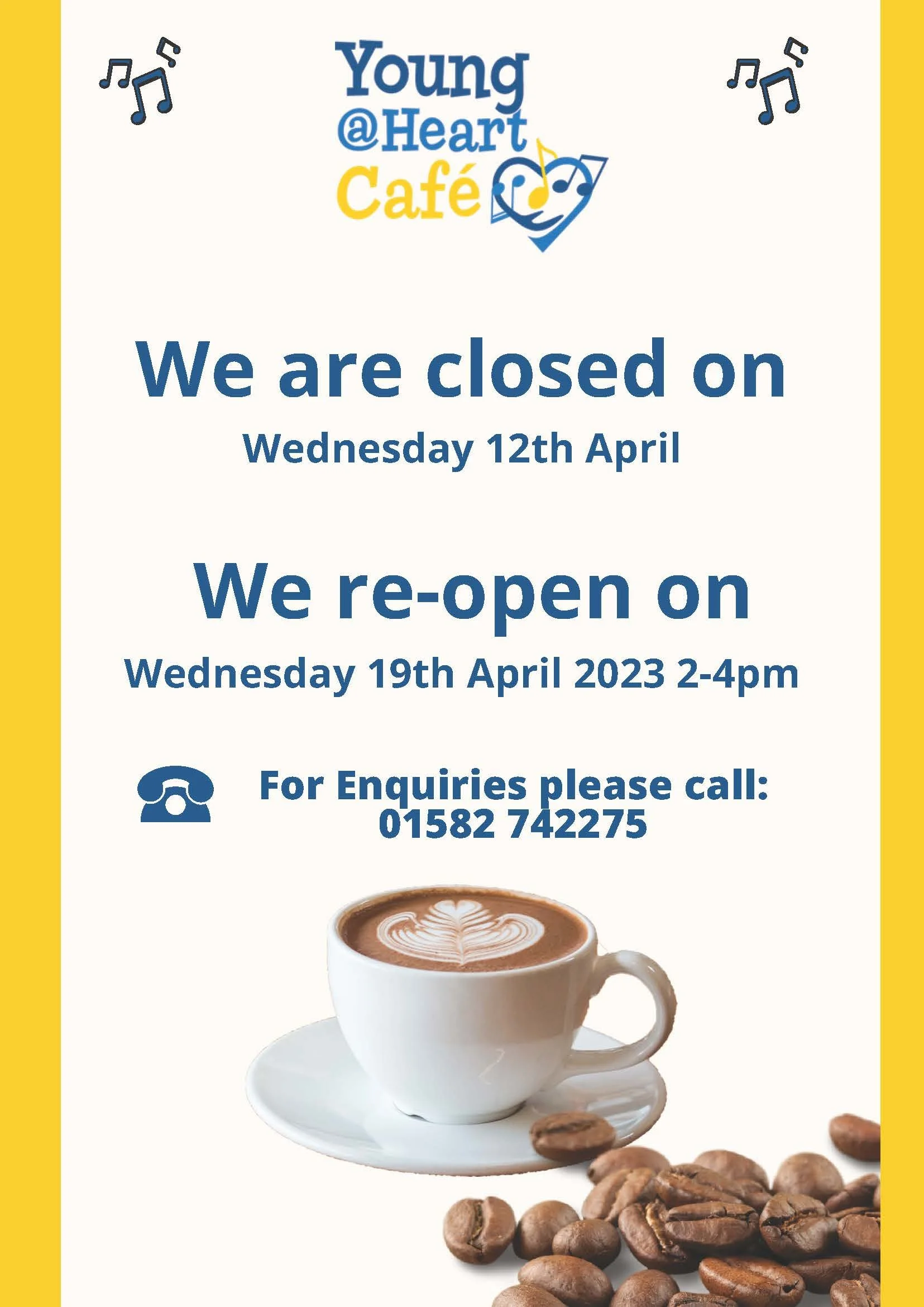 YoungHeart Cafe is closed on Wed 12 April 2023 — YoungHeart