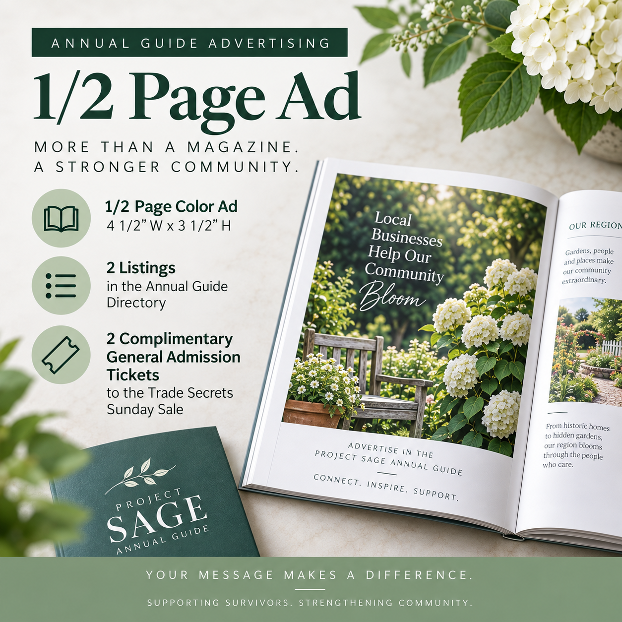 Printed 1/2 Page Color Annual Guide Ad