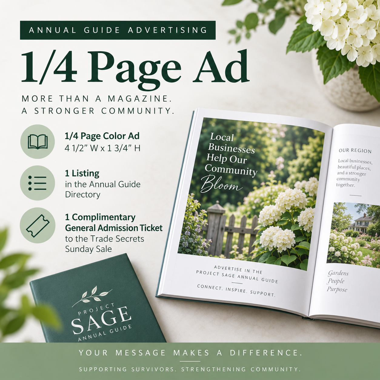 Printed 1/4 Page Color Annual Guide Ad