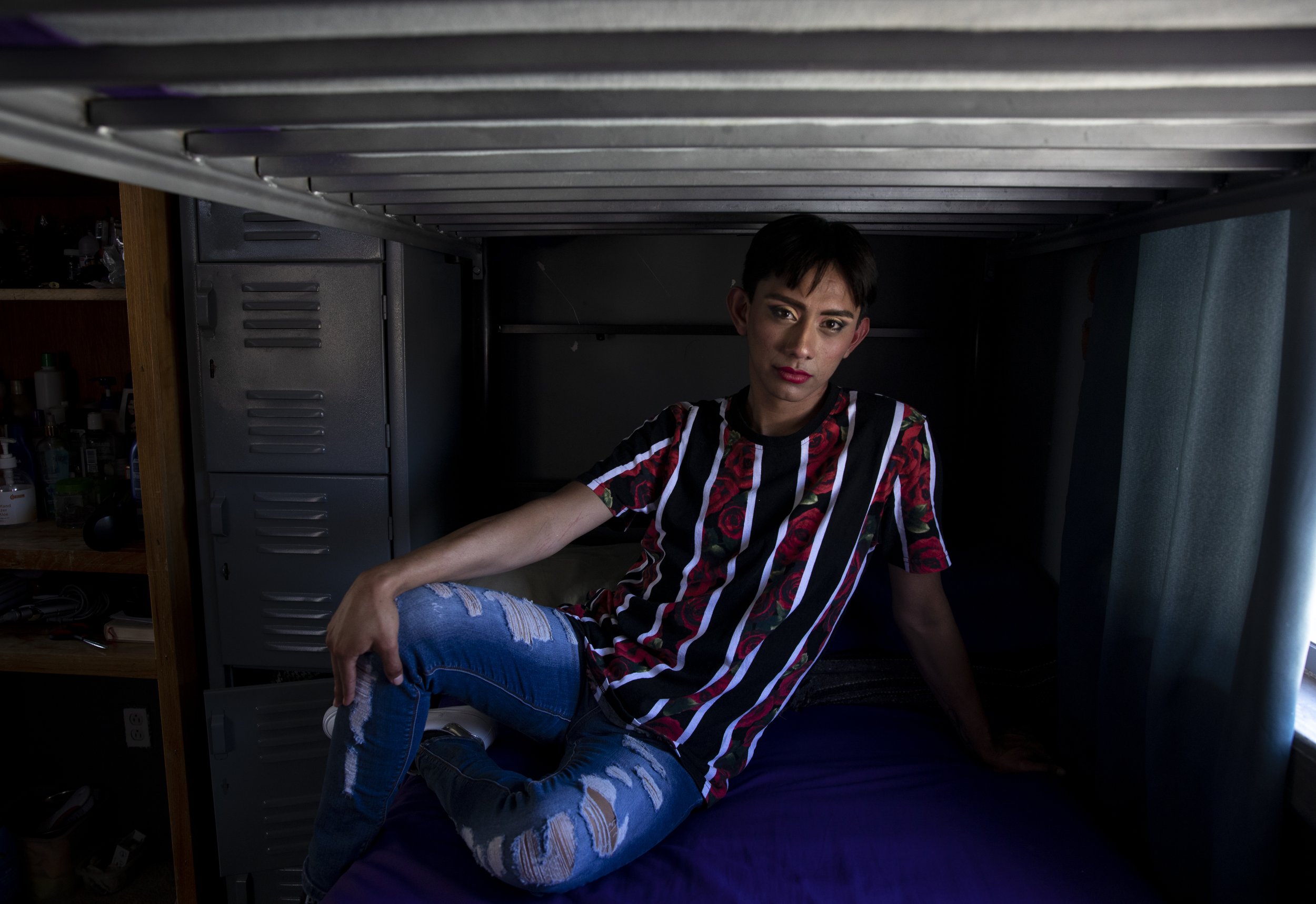  José Geovanny Torres Morataya, 22, is from Guatemala and has been living at Jardín de las Mariposas, a shelter for LGBTQ migrants. Torres came to the shelter several months ago. She is currently transitioning and hopes to seek asylum in the United S