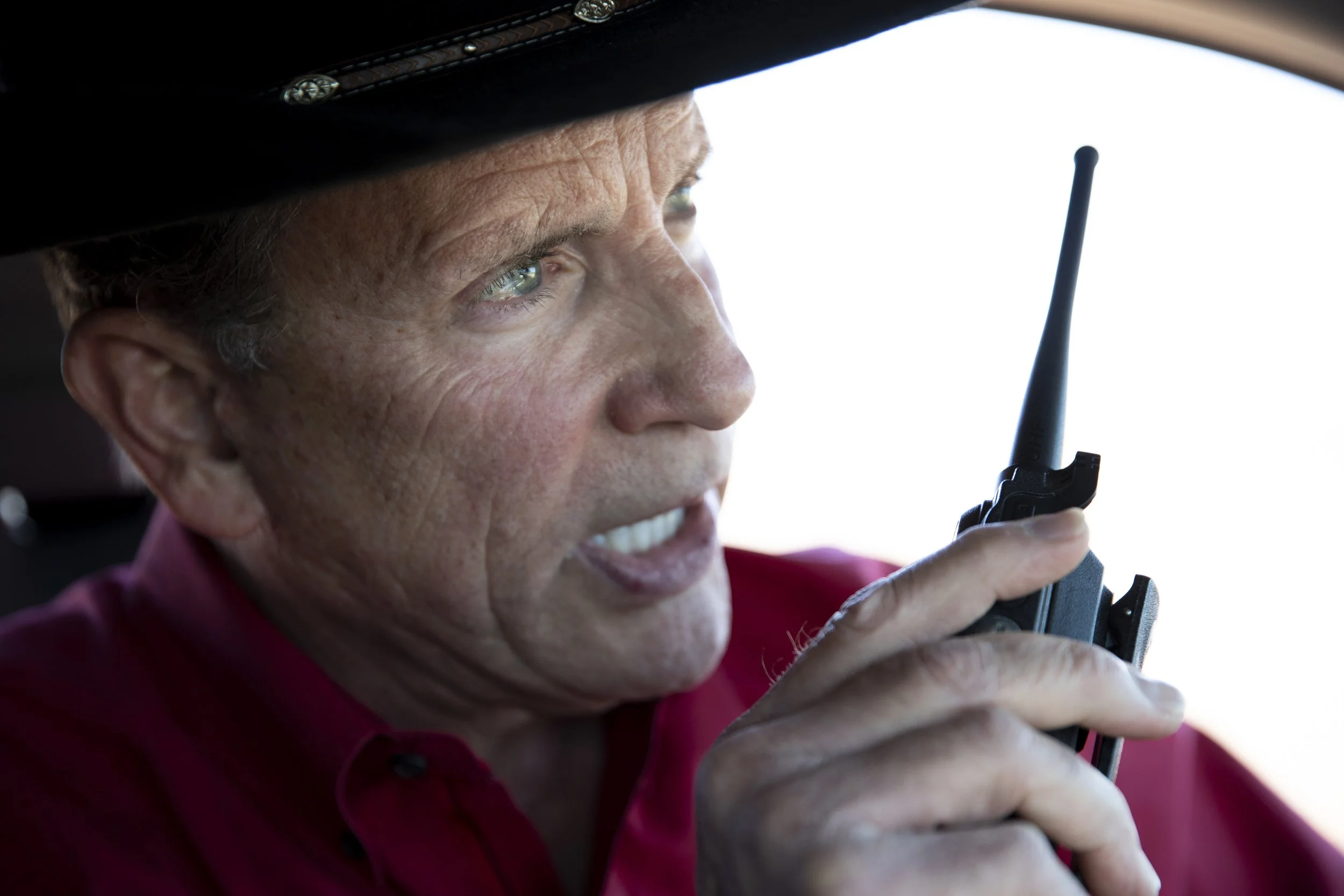  Lawyer and land manager Hank Rupp talks to an employee while giving a tour of Rancho Guejito.   