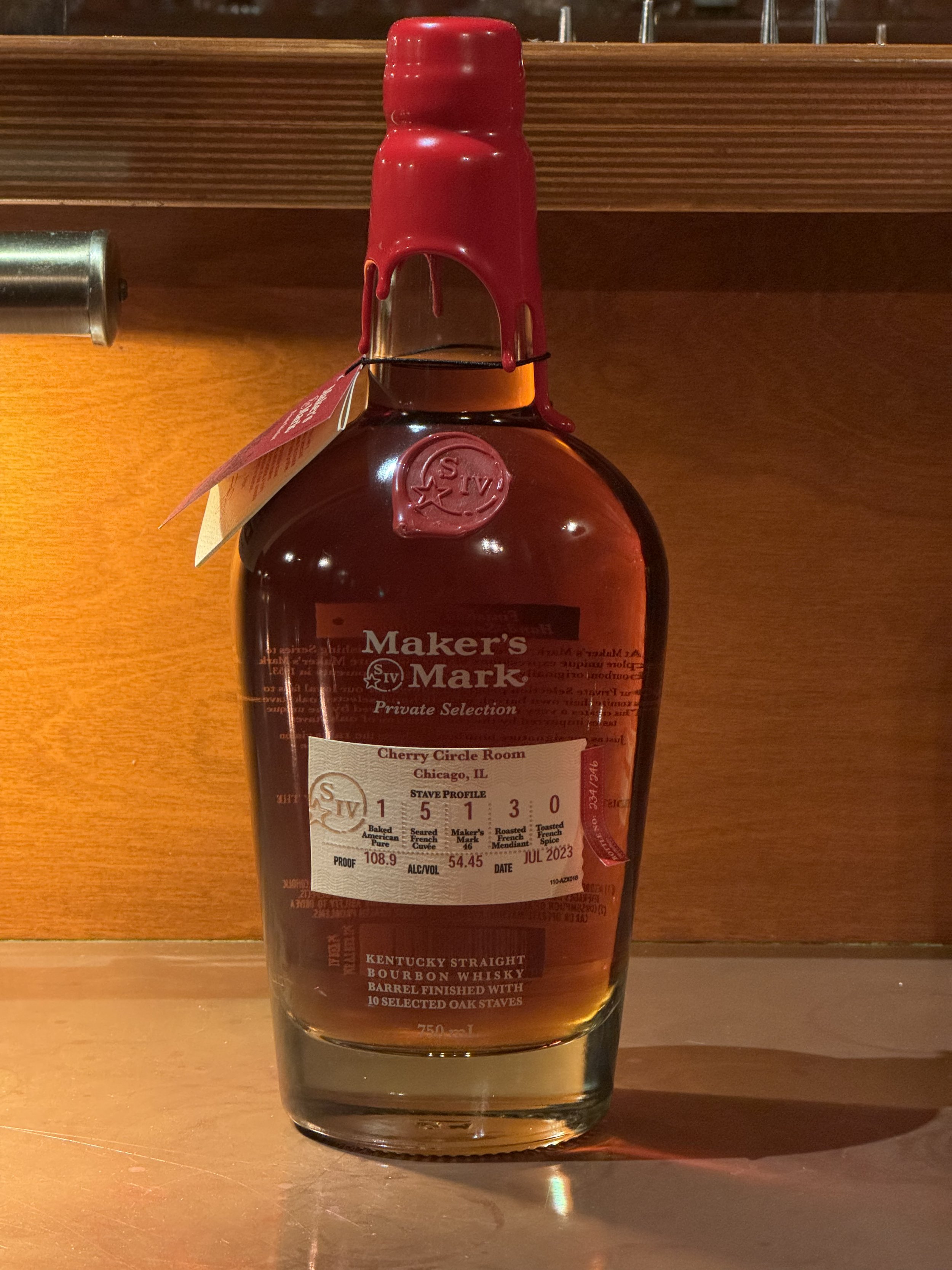 Maker's Mark Barrel Strength Bourbon, Cherry Circle Room Private Barrel