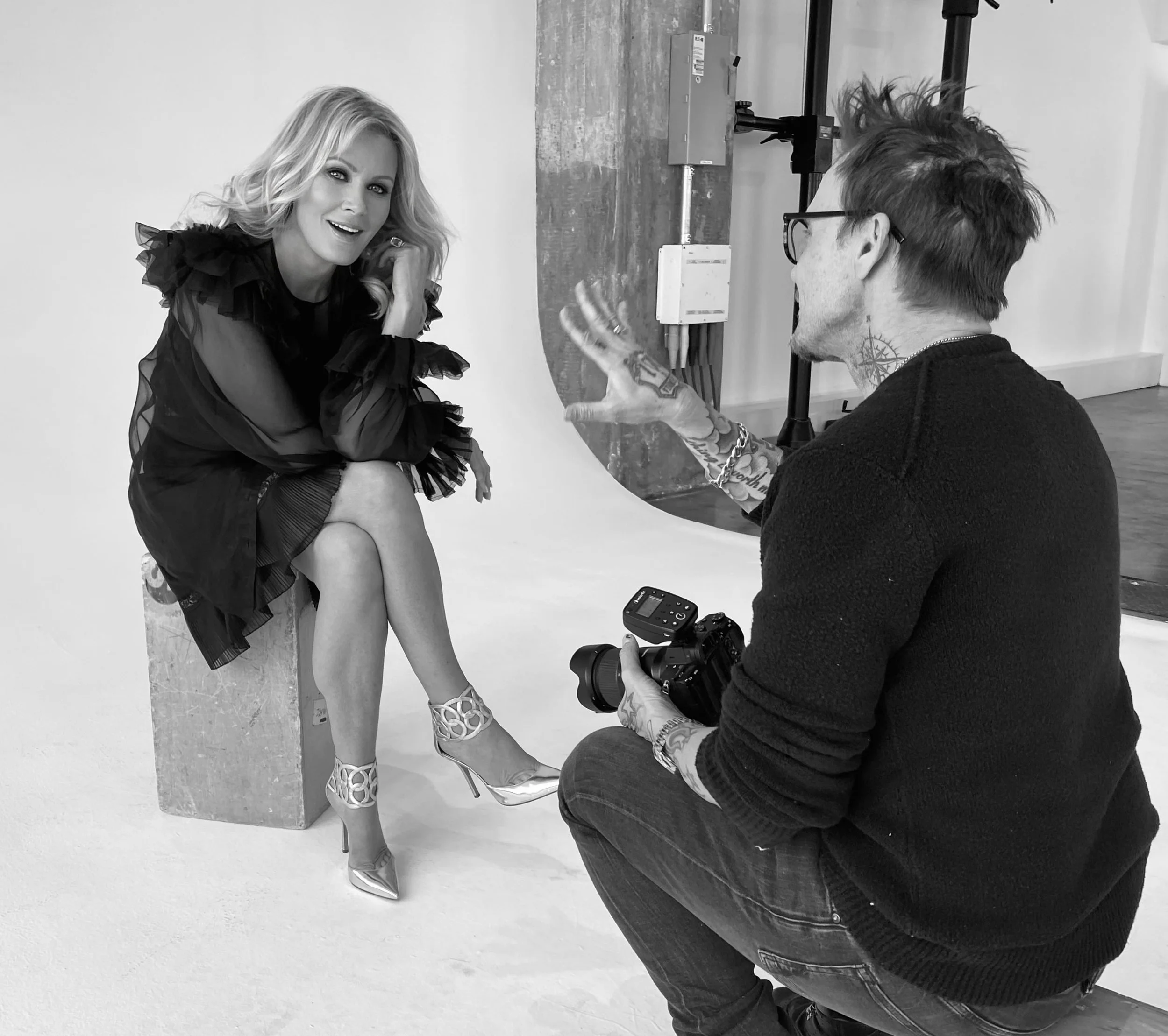 Sandra Lee during a behind-the-scenes professional photo shoot