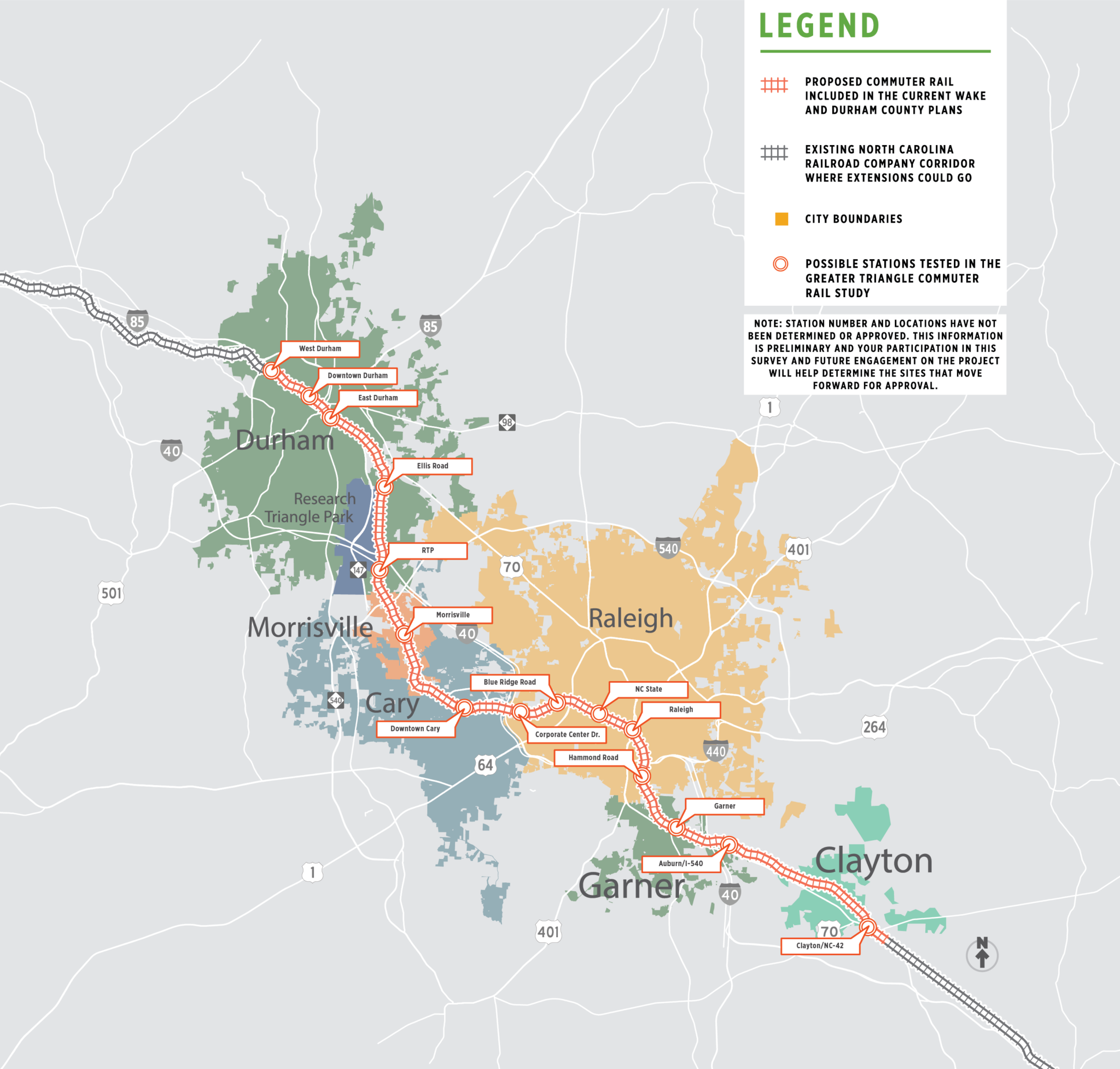 Garner Development Map Garner Growth - Commuter Rail: Triangle commuter rail plans rolling ...
