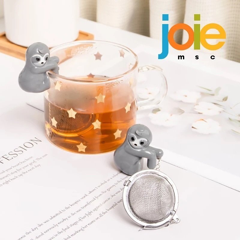 We designed and licensed this sloth tea infuser to the housewares and gift brand Joie, now owned by the brand Evriholder.. This cute sloth easily clings to the edge of your cup or mug in a similar way it would to a tree branch, and allows you to infu