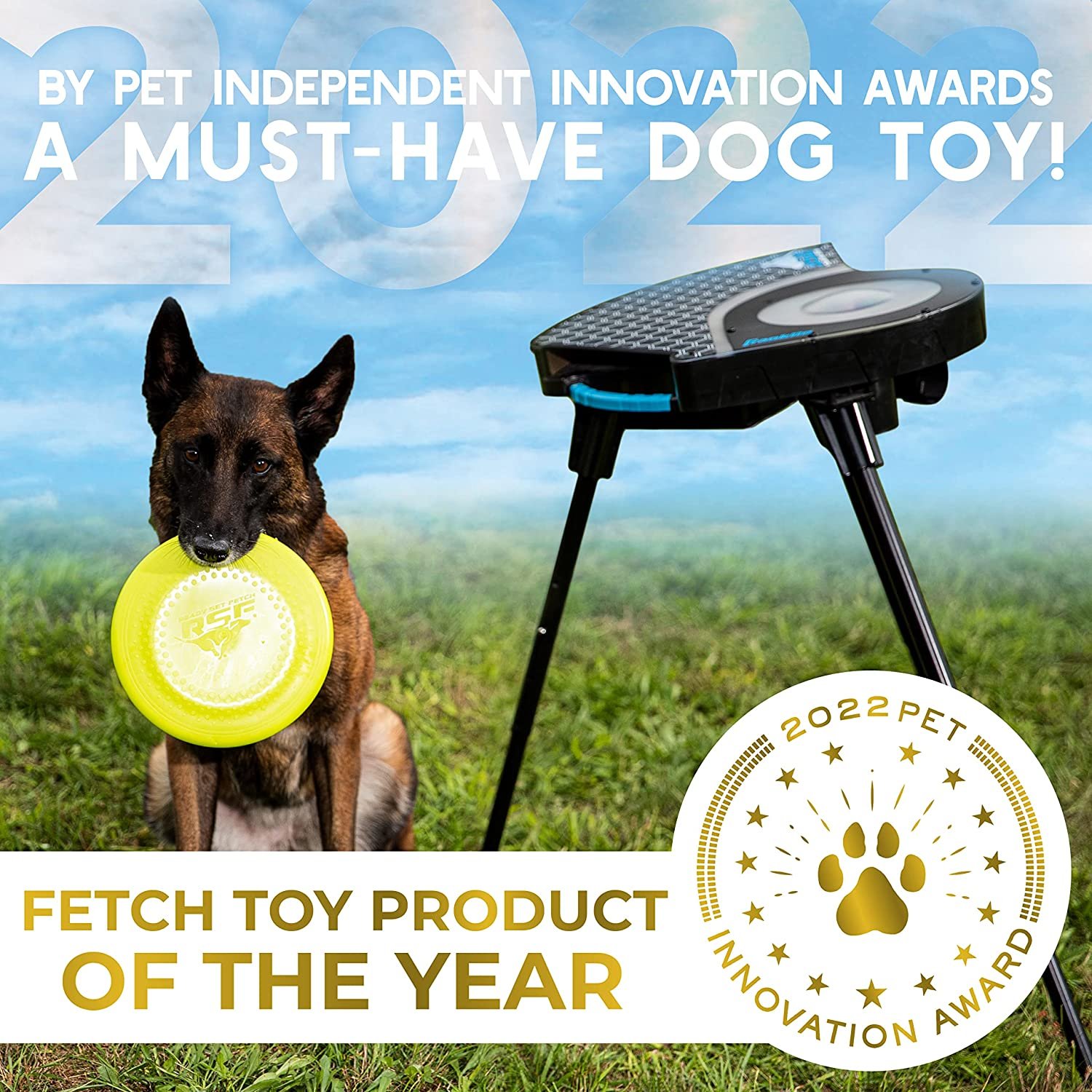 Franklin Sports - Ready Set Fetch Automatic Disc Launcher Dog Toy