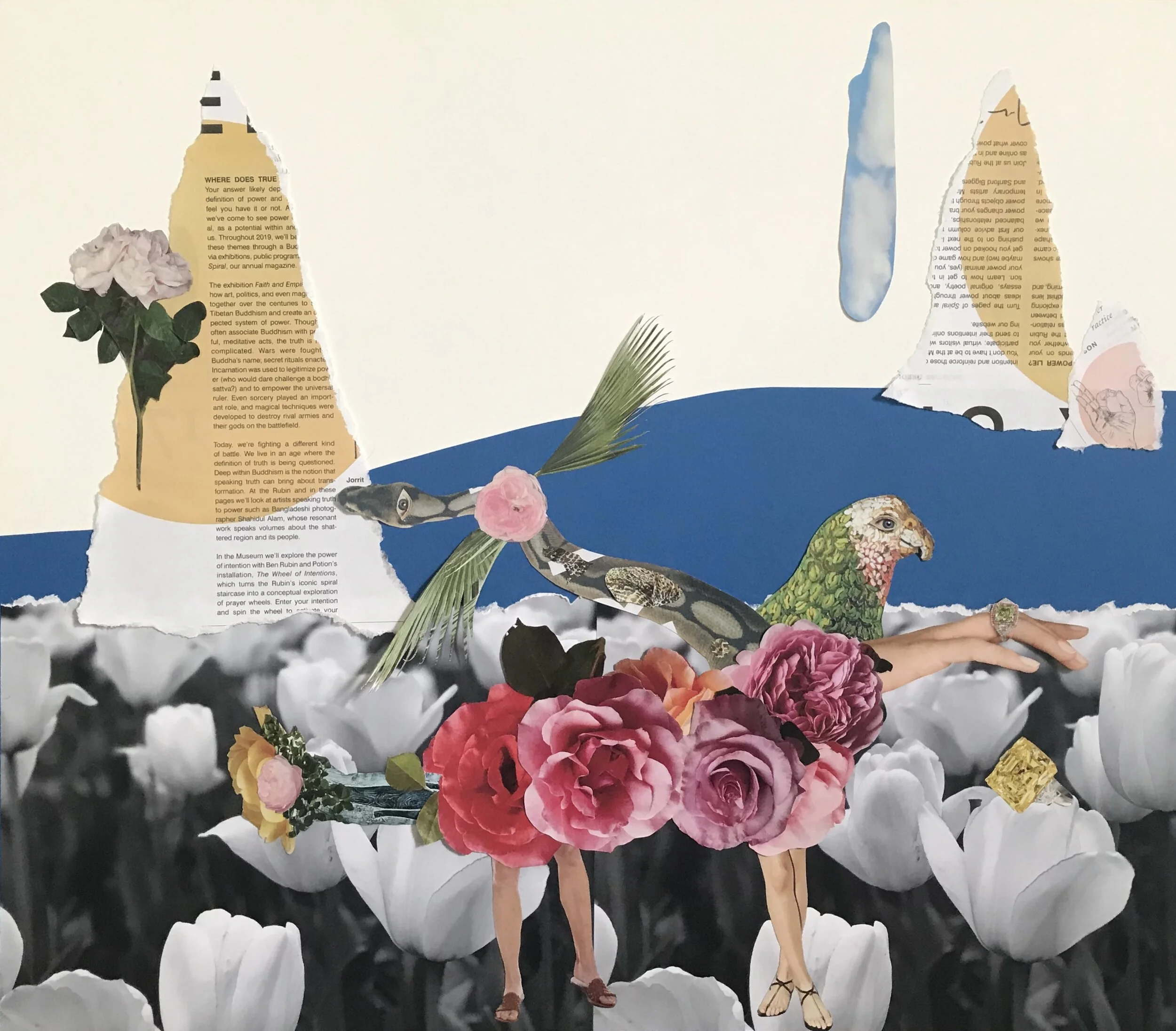 Eden 2.0, 2020. Collage of original and found images on Bristol board.