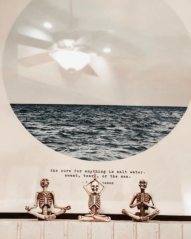 Meet my friends the skeleton yogi&rsquo;s ✌🏼❤️💀 #halloweendecor #skeleton #yogaposes