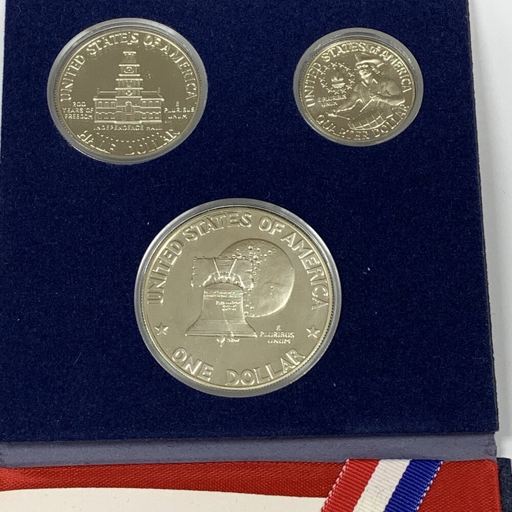 Details about   1776-1976 US Bicentennial Mint Silver Proof Set 3Pc 