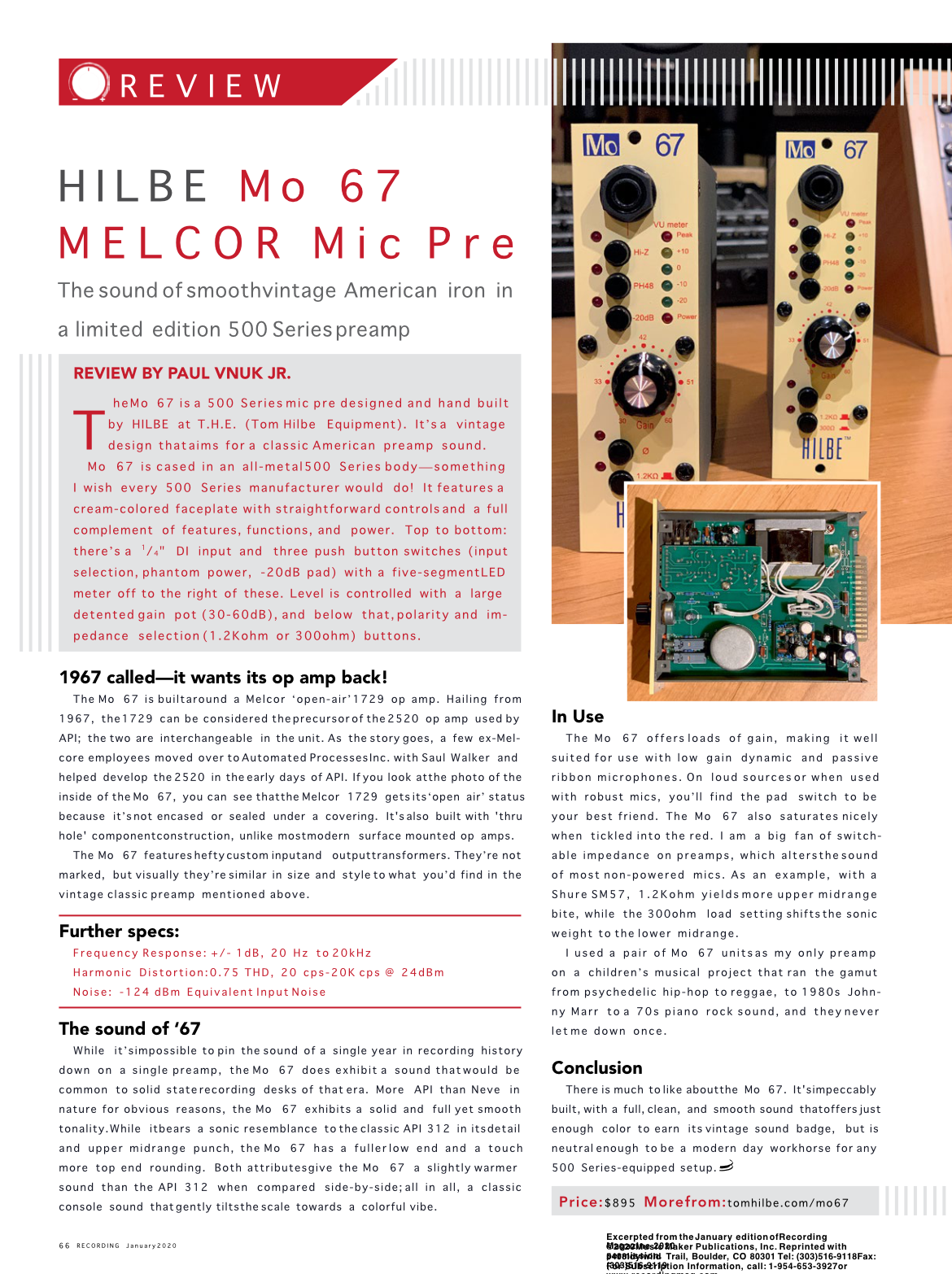HILBE Mo 67 MELCOR ® Mic Pre
