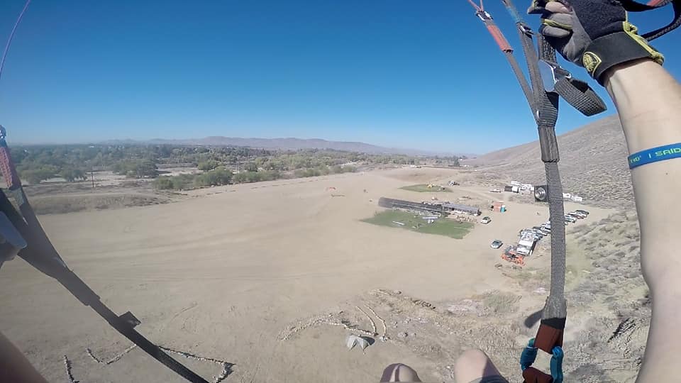 POV for a paraglider, Soboba Flight Park, learn paragliding and paramotoring at our camp