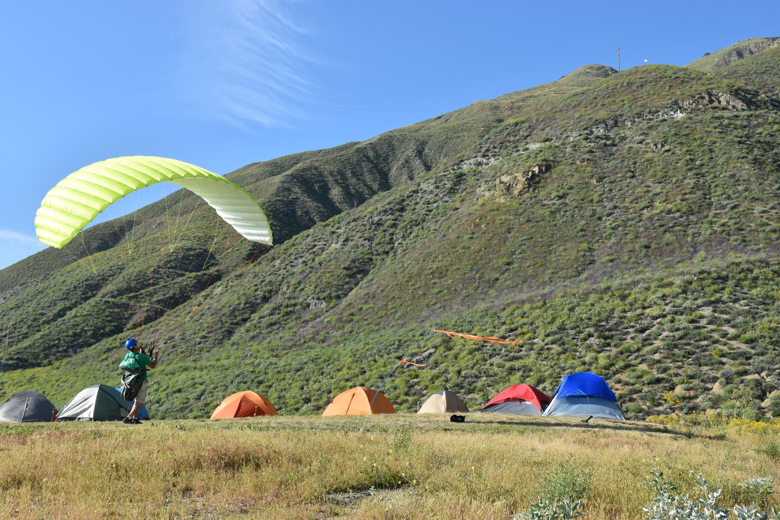 base camp, Soboba Flight Park, learn paragliding and paramotoring at our camp