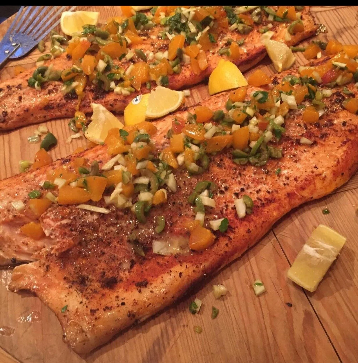 Hot Smoked Salmon with Cucumber-Avocado Salsa