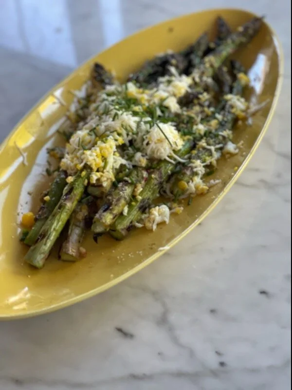 Grilled Asparagus with Capers, Herbs, and Eggs