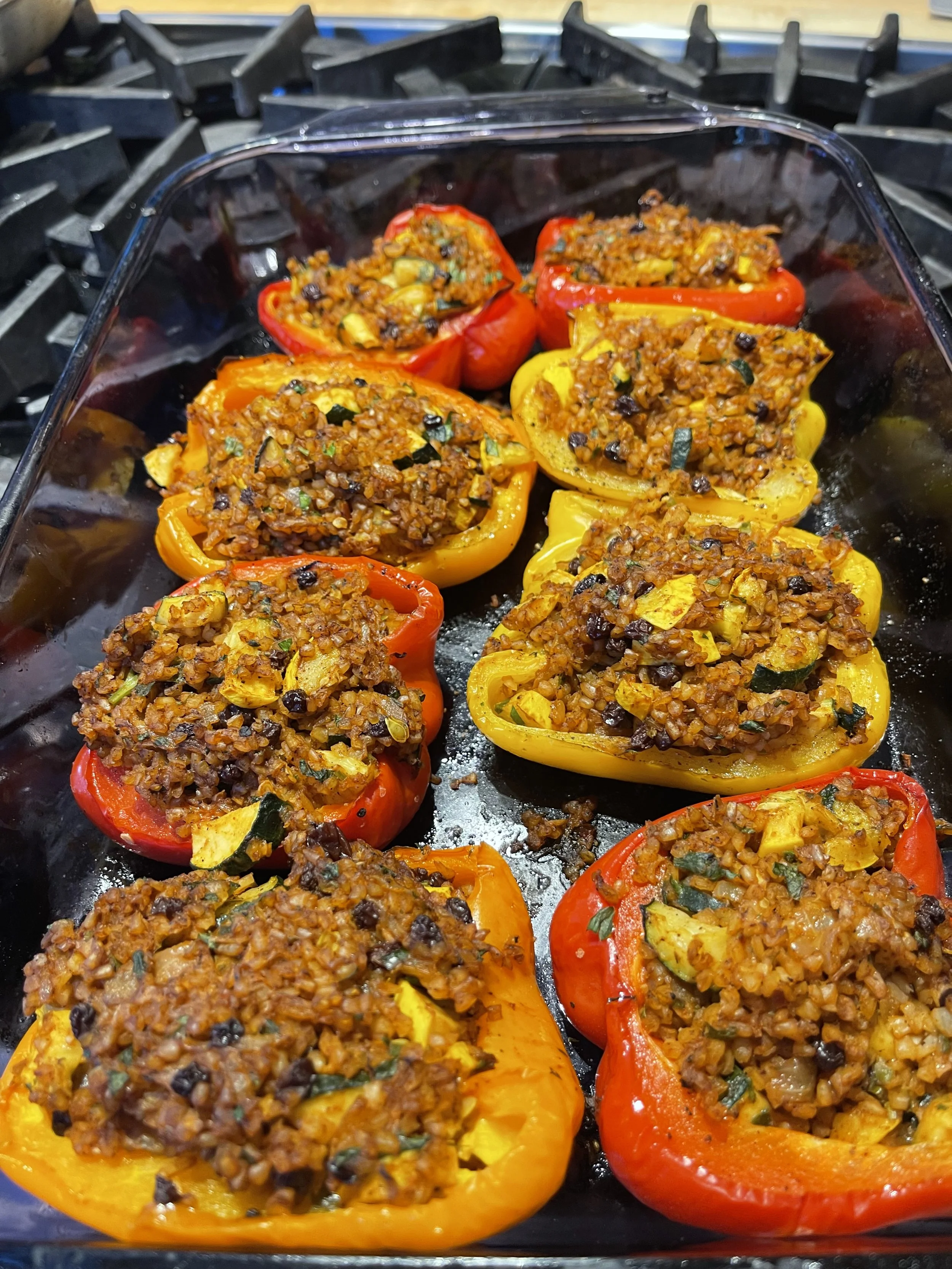 Bulgur &amp; Veggie Stuffed Peppers