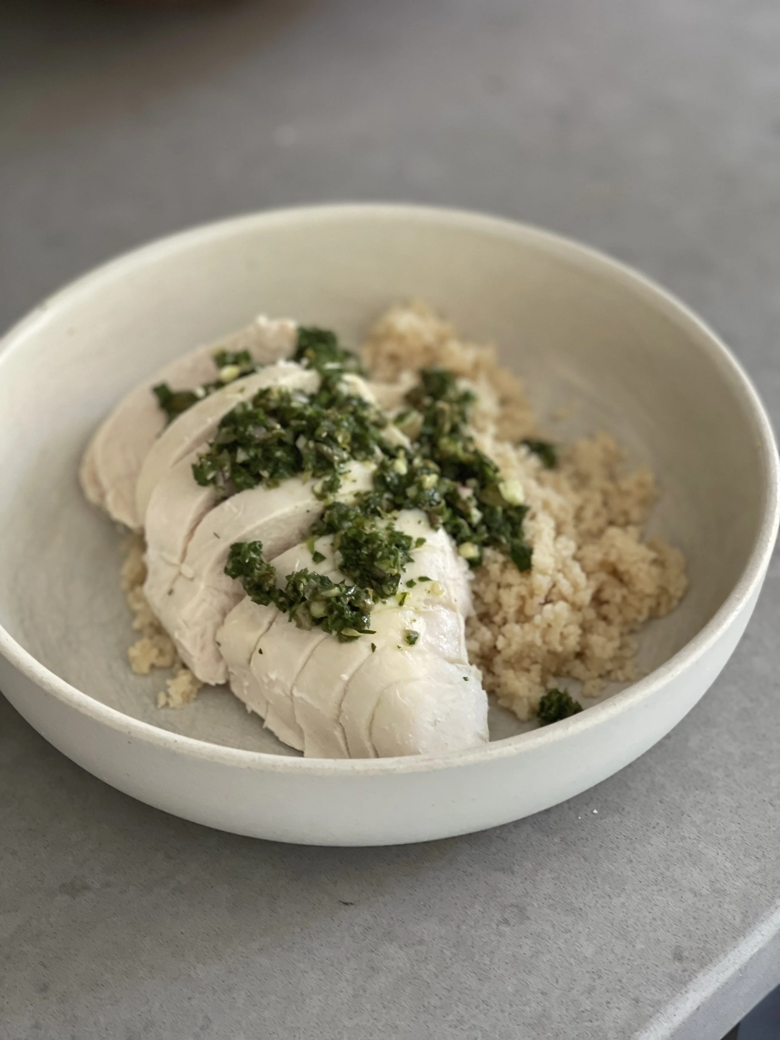 Chicken Breasts w/Whole Wheat Couscous &amp; Salsa Verde