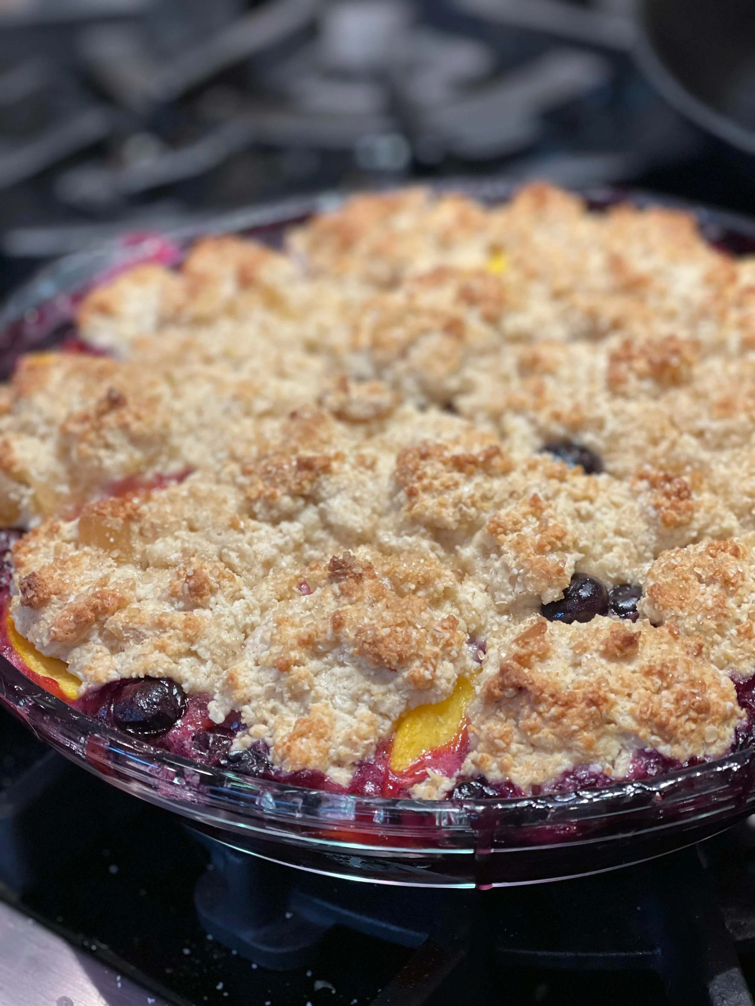 OVEN ONLY Peach and Blueberry Cobbler with Ginger-Oat Biscuits