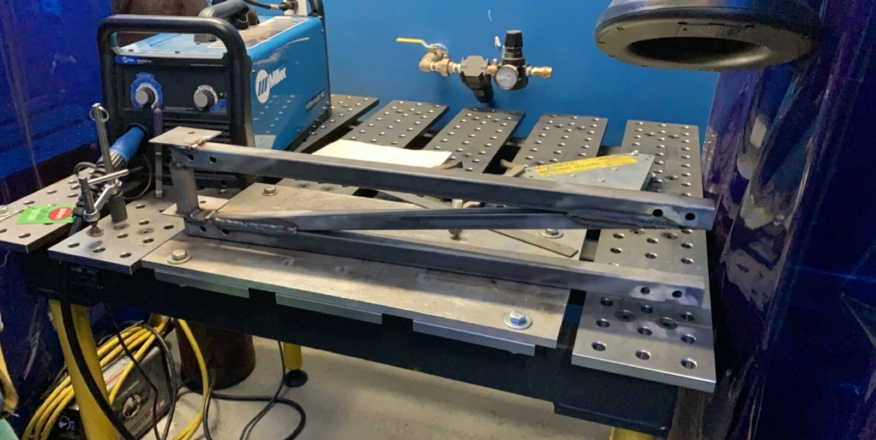 Modular assembly in welding station after fabrication