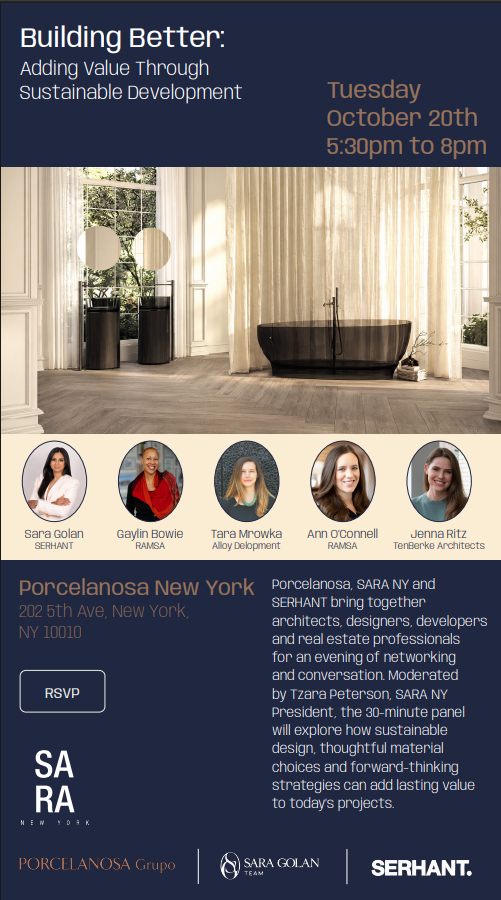 SARA NY's "Building Better" Panel at Porcelanosa with Serhant