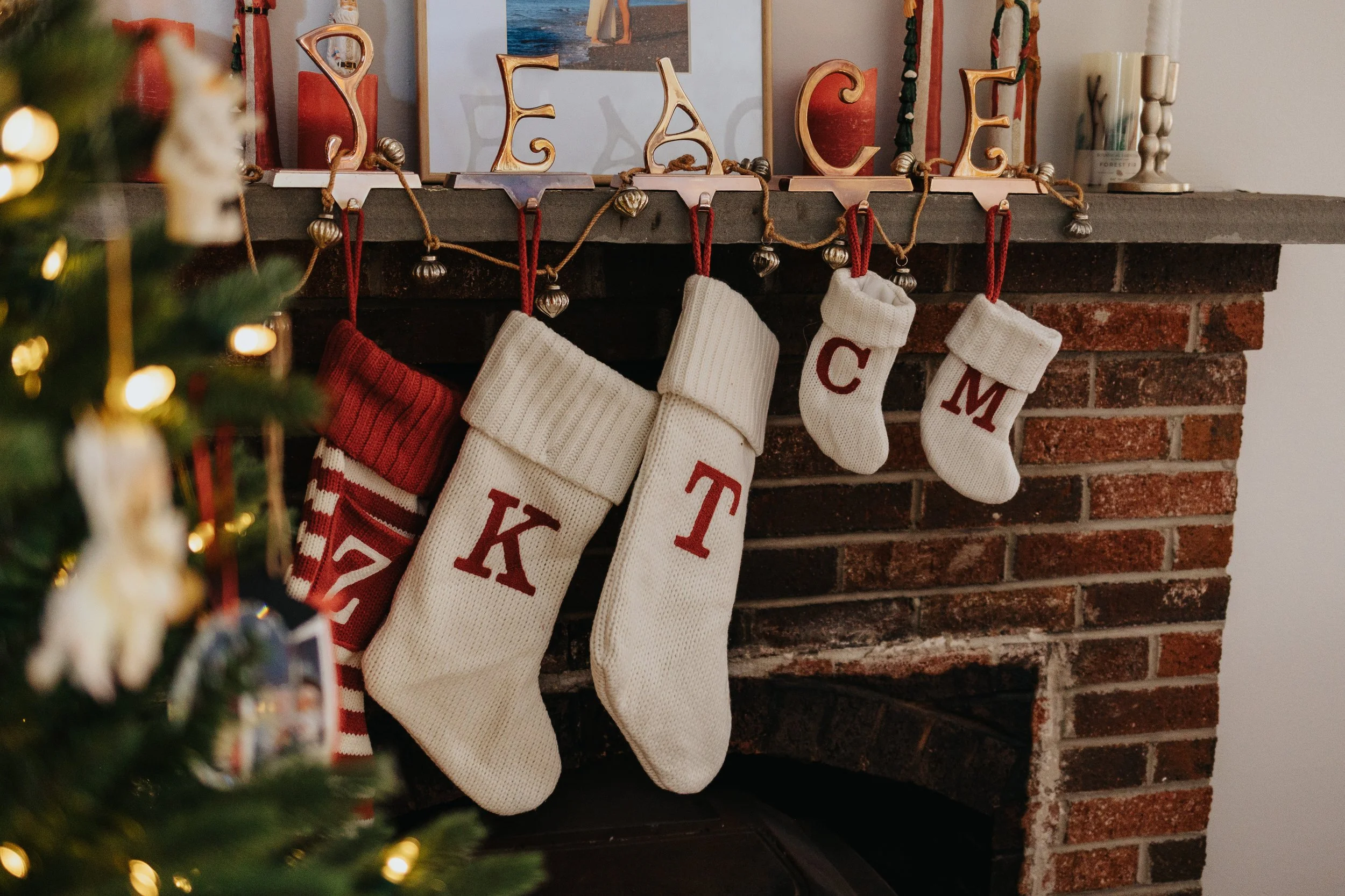 Stockings hung by the fire place.