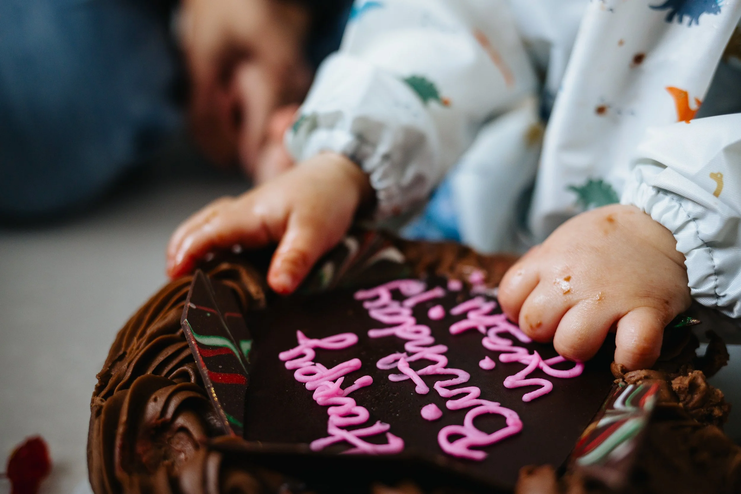 Close-up photo of cake smash in Grafton, MA.