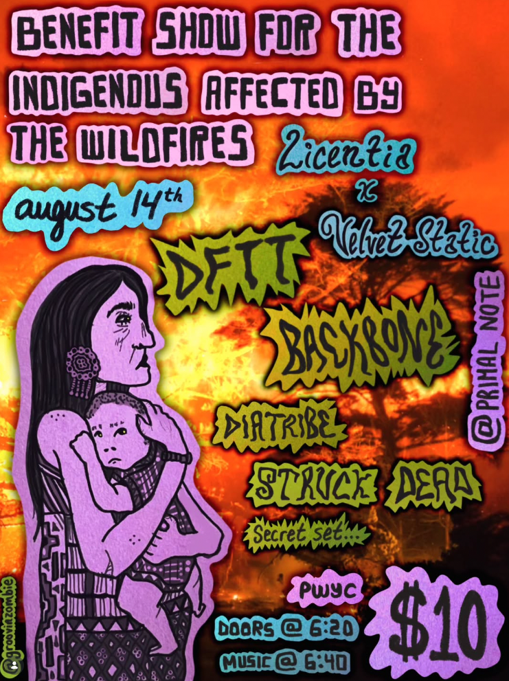 Velvet Static: Benefit Show for the Indigenous Affected by the Wildfires (Hardcore, Alternative)