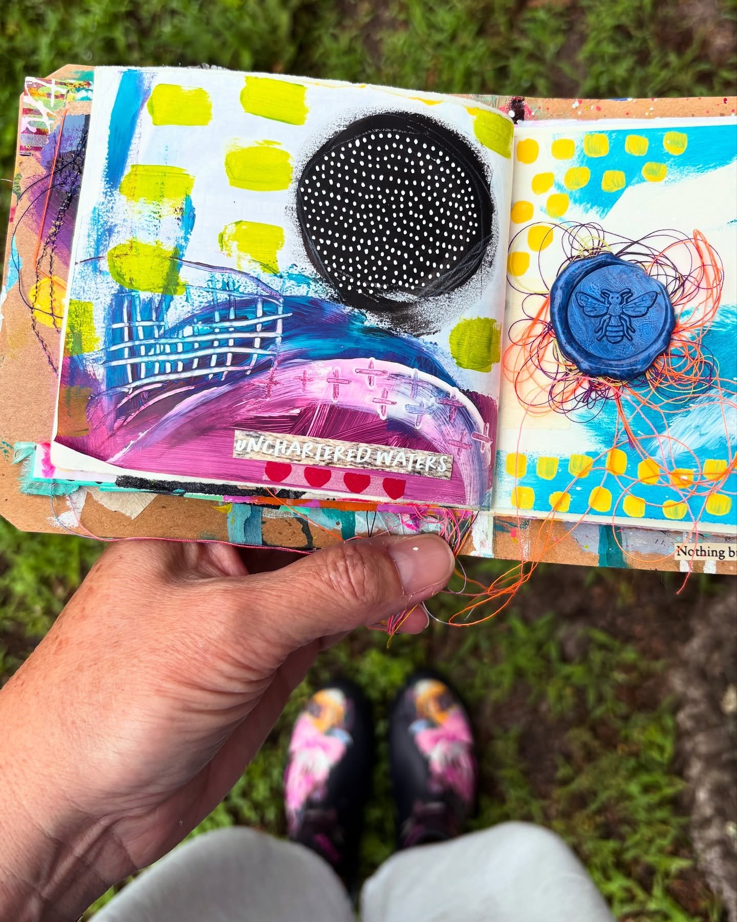 Navigating the tides of uncharted waters. 🌊 
.
.
.
.
#soulpositive #soulpositiveconnection #mixedmediaart #kristinazzaro #kristinazzaroart #mixedmediaartist #artjournal #artjournallove #getmessy #positivitythroughcreativity #create #shareyourstory