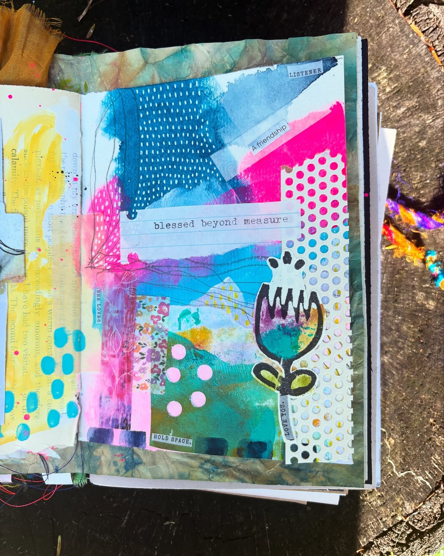 Blessed Beyond Measure - this sums up my Mondays with the amazing @suznok &hearts;️ Her friendship is truly a gift from above. 
It&rsquo;s a sizzler here today in New Jersey. 🥵 just trying to keep cool! 
&bull;
I used some washi from @alteredstatess
