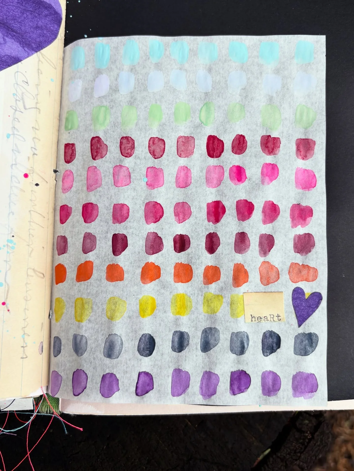 And we&rsquo;re back! It&rsquo;s been a minute but @suz.accidental.art and I are still sharing our Mondays and our hearts! Suz is literally one of my very, very favorite people on this planet! The swatch page is from a palette she sent me for Christm