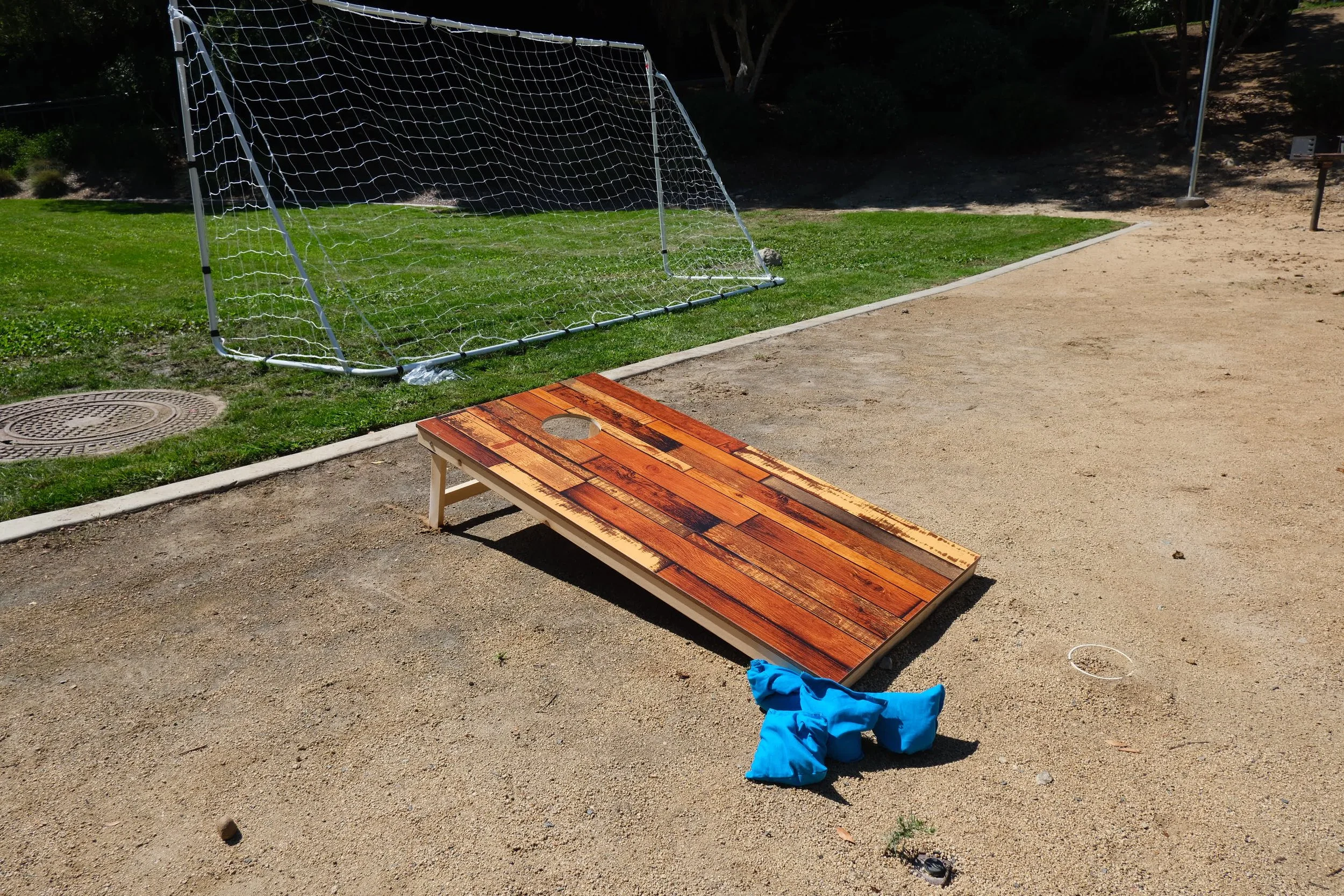 HP Community Activation Day. Outdoor Enhancement. Goal Post. Sandbag Toss.JPG