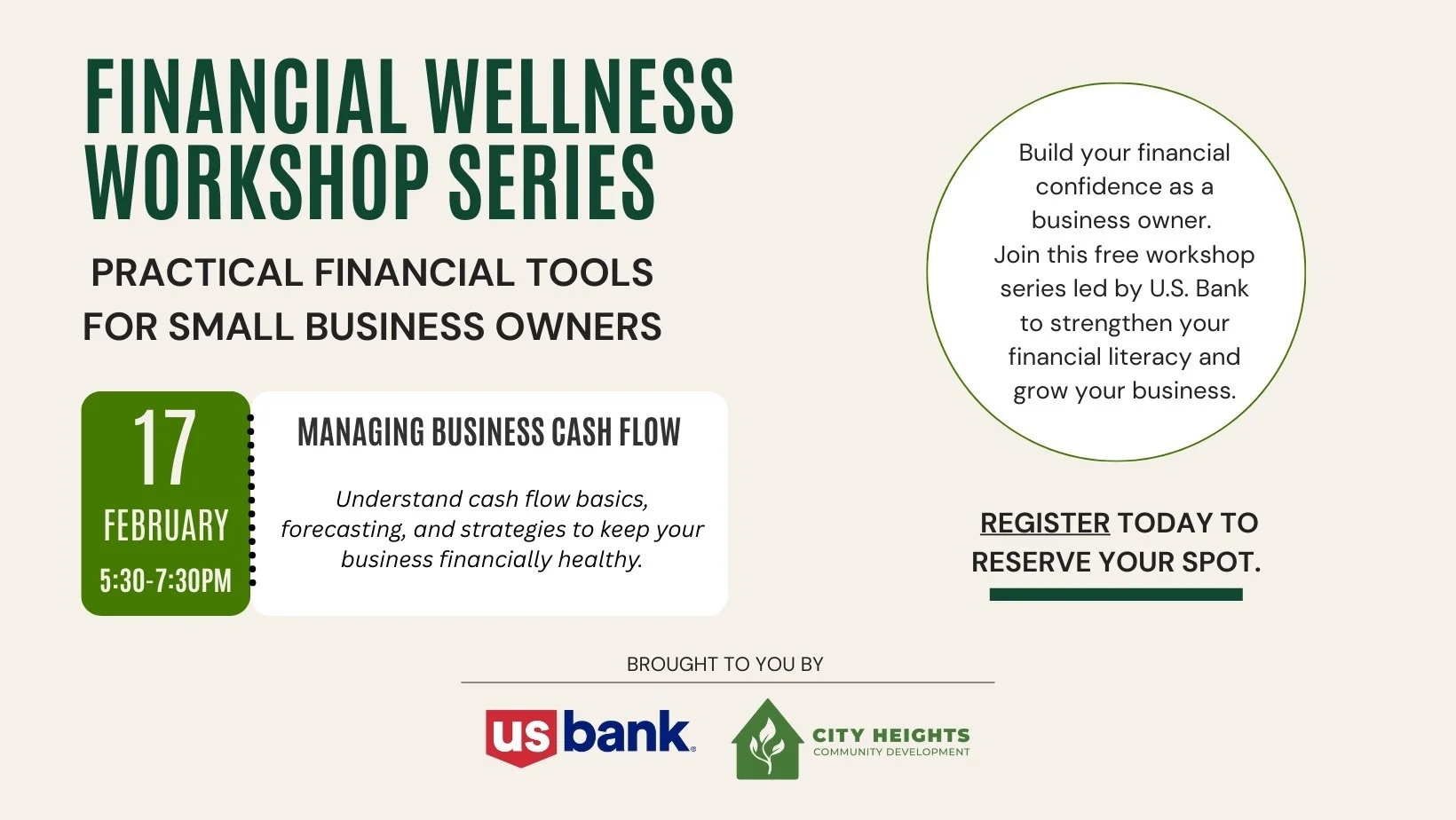Financial Wellness Workshop Series: Managing Business Cash Flow