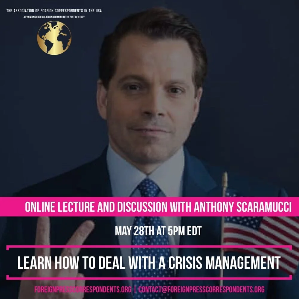 Online Lecture and Discussion: "How to deal with a crisis management", by Anthony Scaramucci