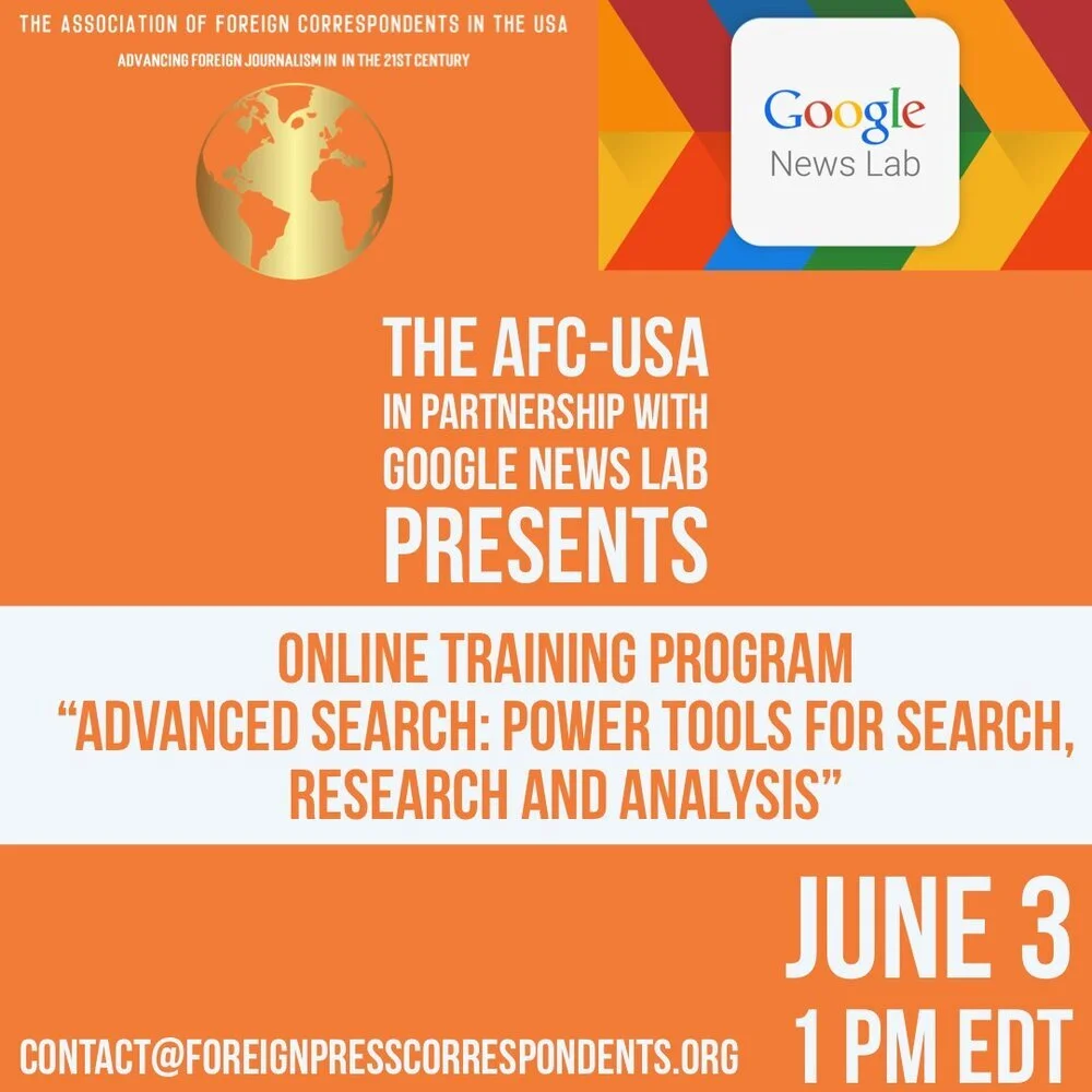 AFC &amp; Google News Lab: Online Training Program for Foreign Journalists