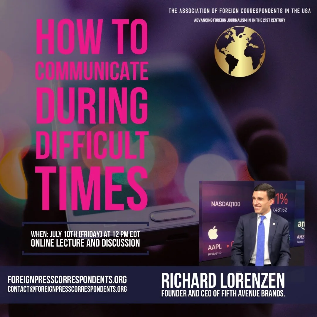 Online lecture and discussion: "How to Communicate During Difficult Times" 