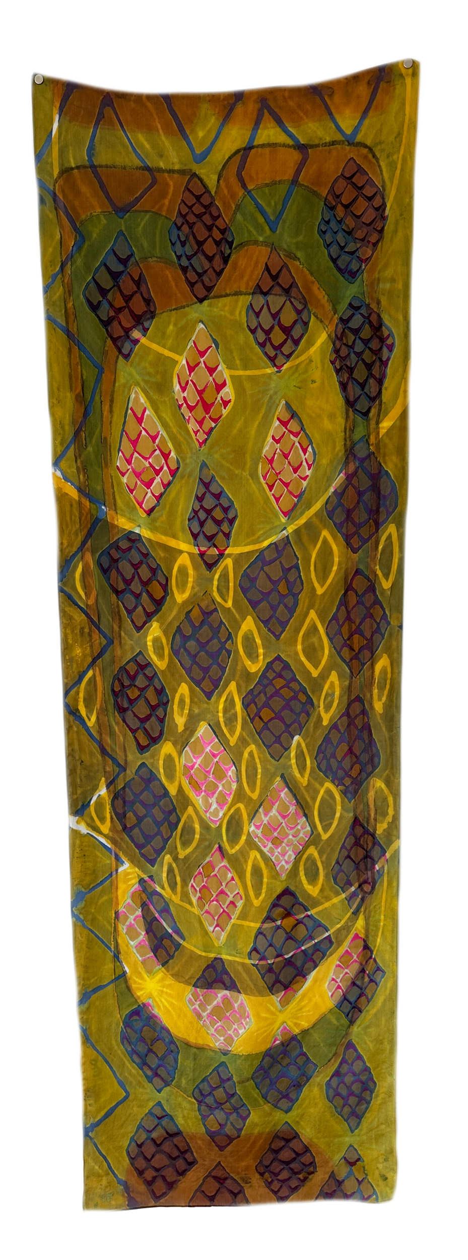 Tamarack, 2023 procion MX dye on silk 22x72”