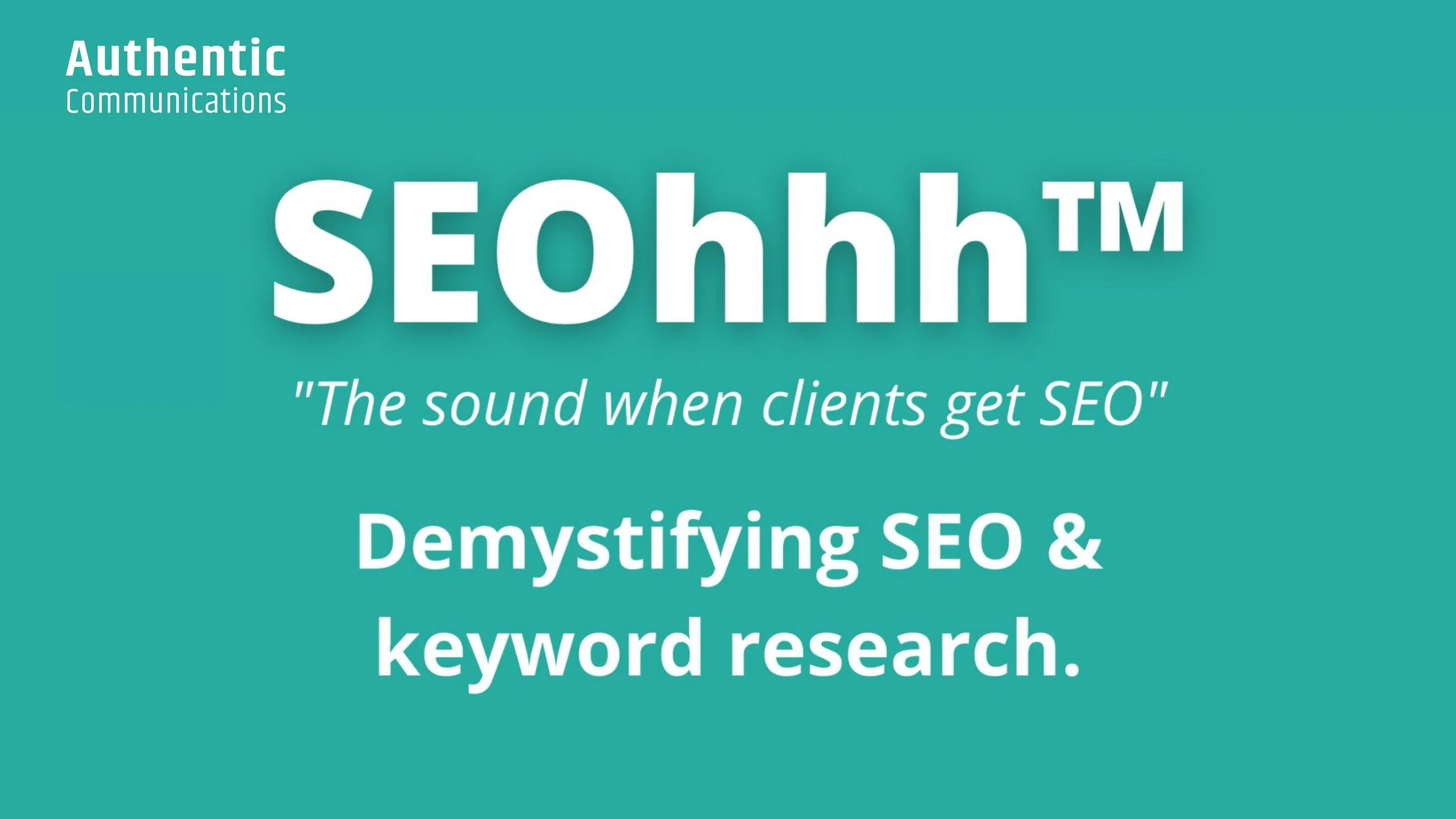 SEO confidence course workshop