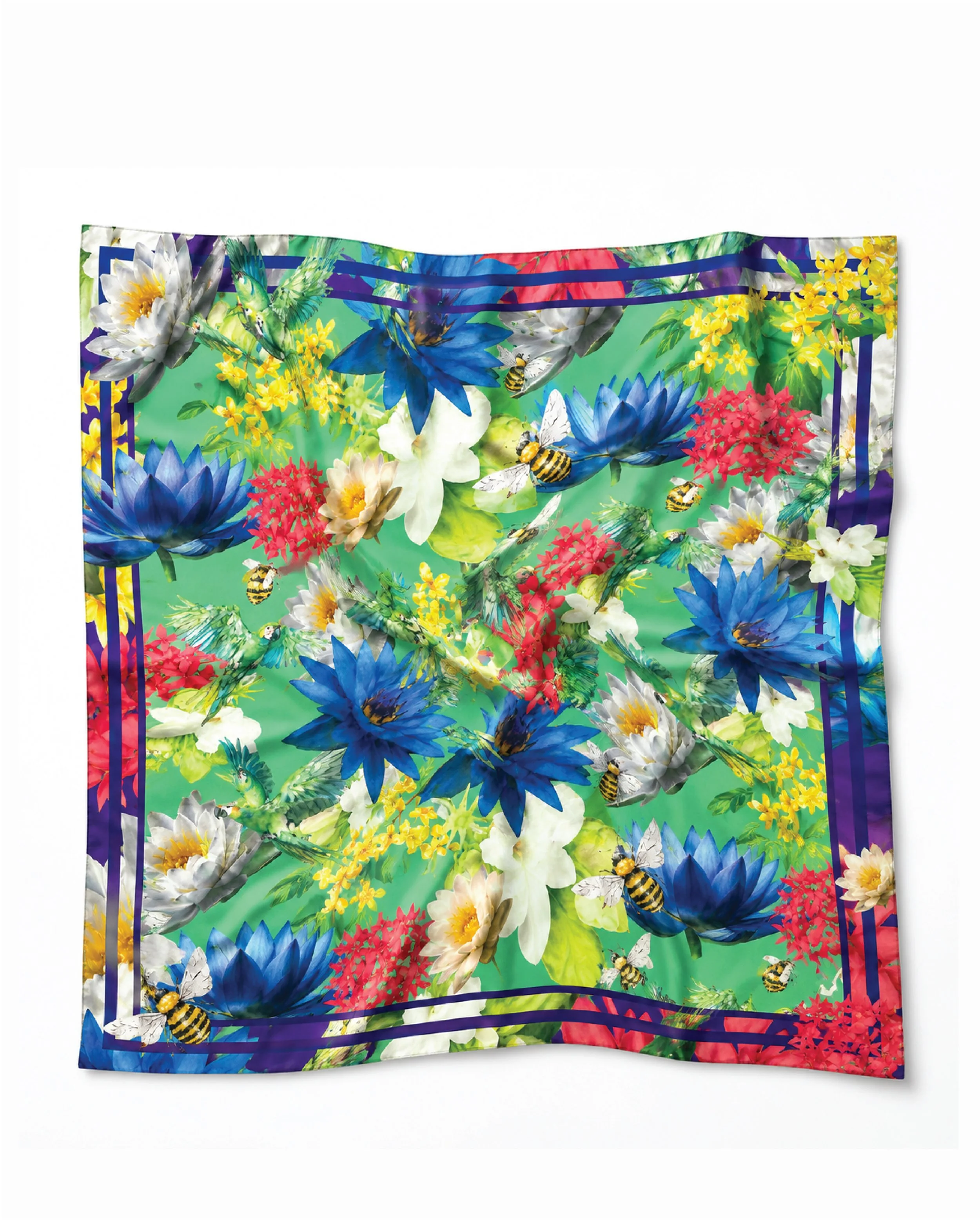 Kamadeva (Lord of Love ) - 5 Flower Arrows Silk Scarf (Green)