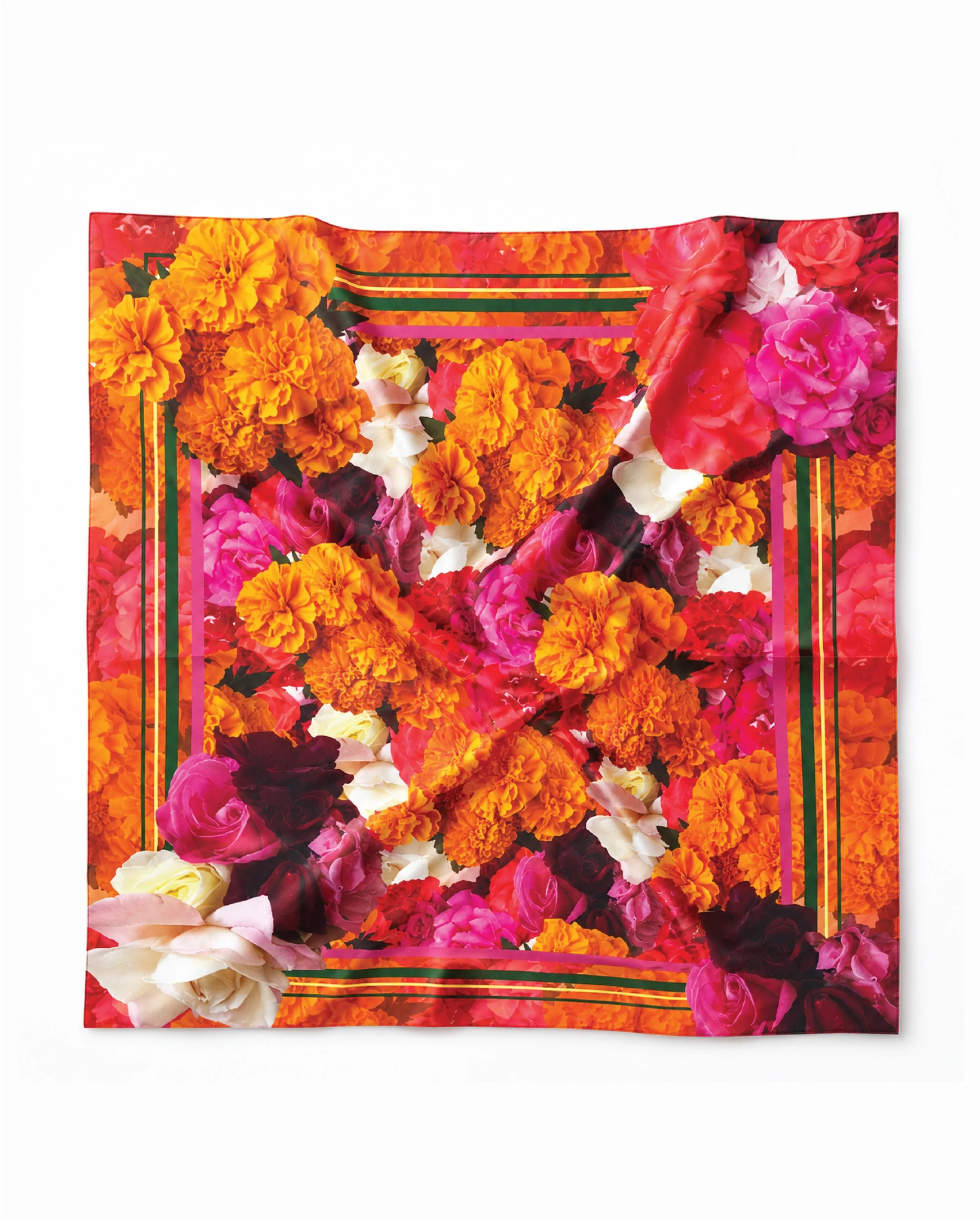 Marigold and Rose Silk Scarf