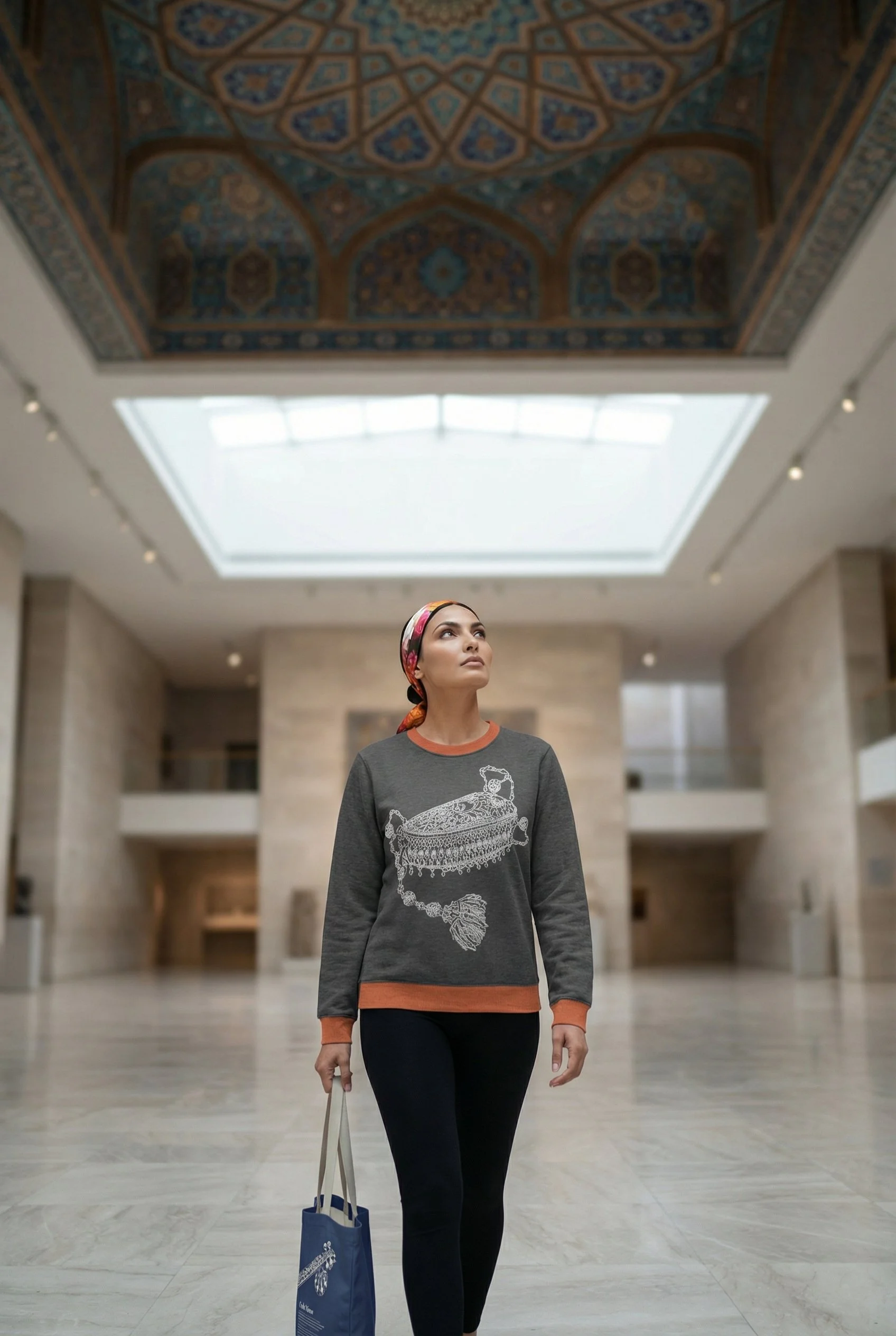 Sufi Bowl Persian (Rumi) Calligraphy Unisex Knitted Sweater Dark Grey