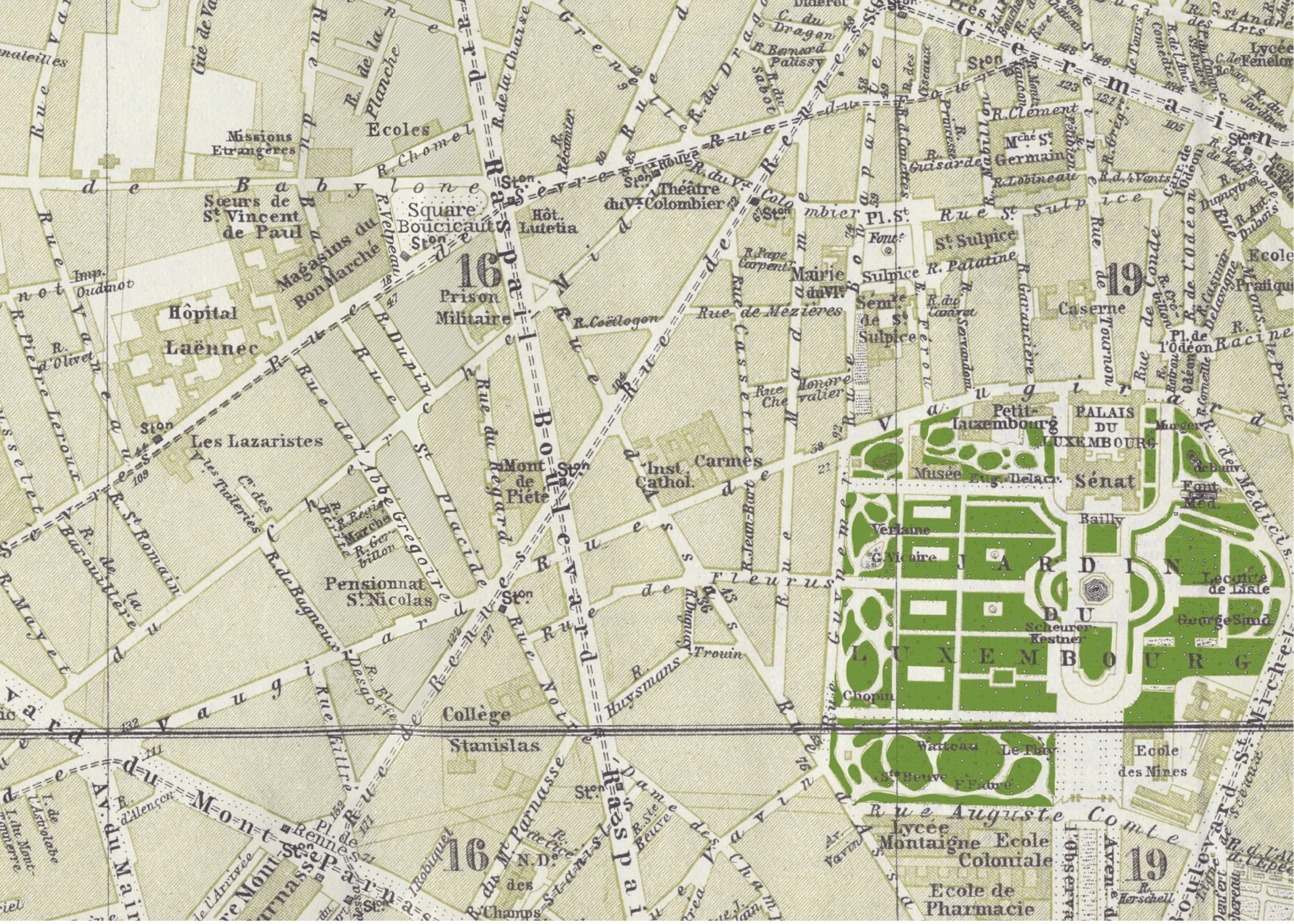Hand-illustrated historic Paris map created for The Metropolitan Museum of Art exhibition branding for The Steins Collect: Matisse, Picasso, and the Parisian Avant-Garde.