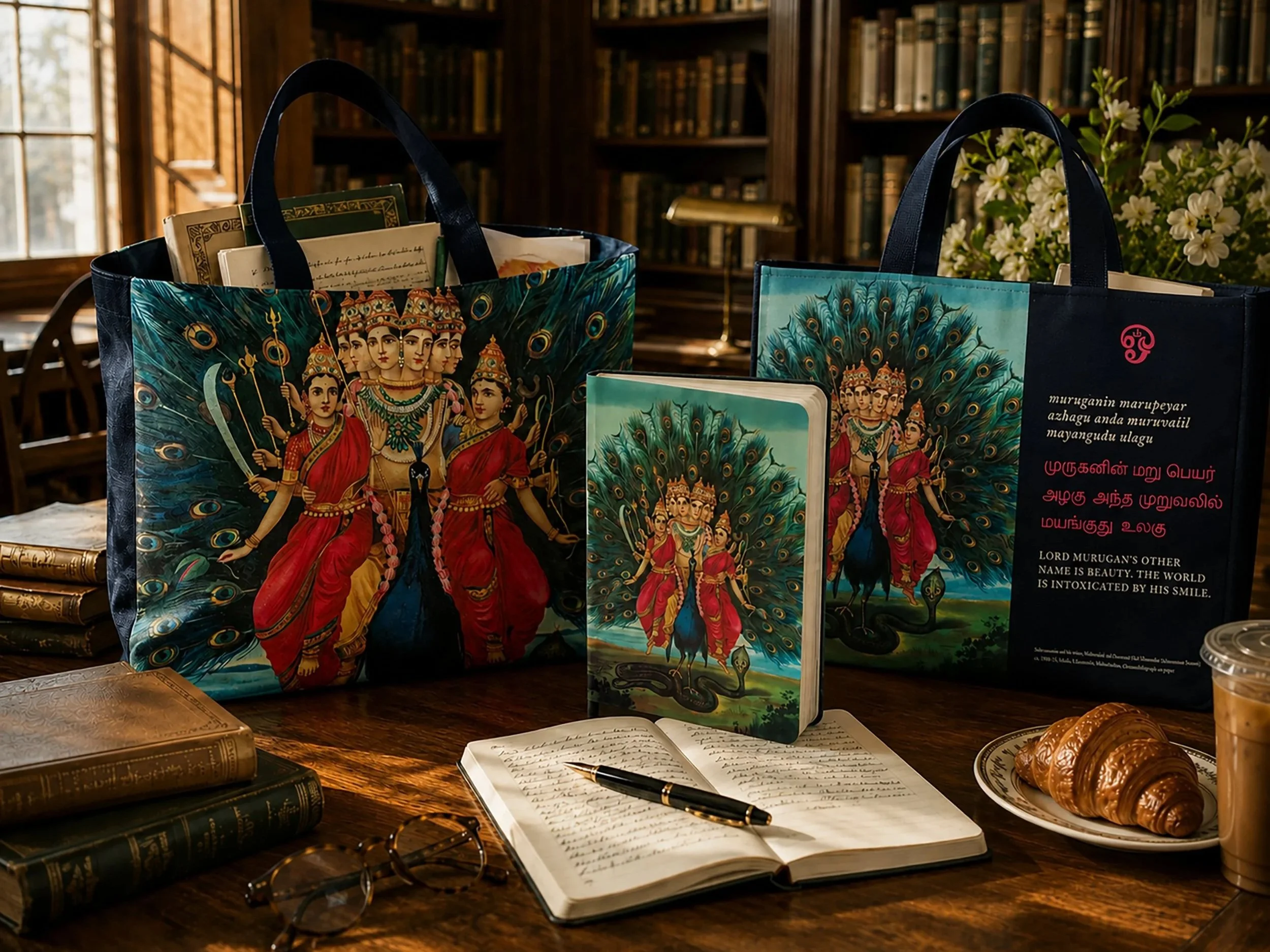 Lord Muruga-inspired merchandise by Ihsan Ishan Design, created in connection with The Met’s Household Gods exhibition.