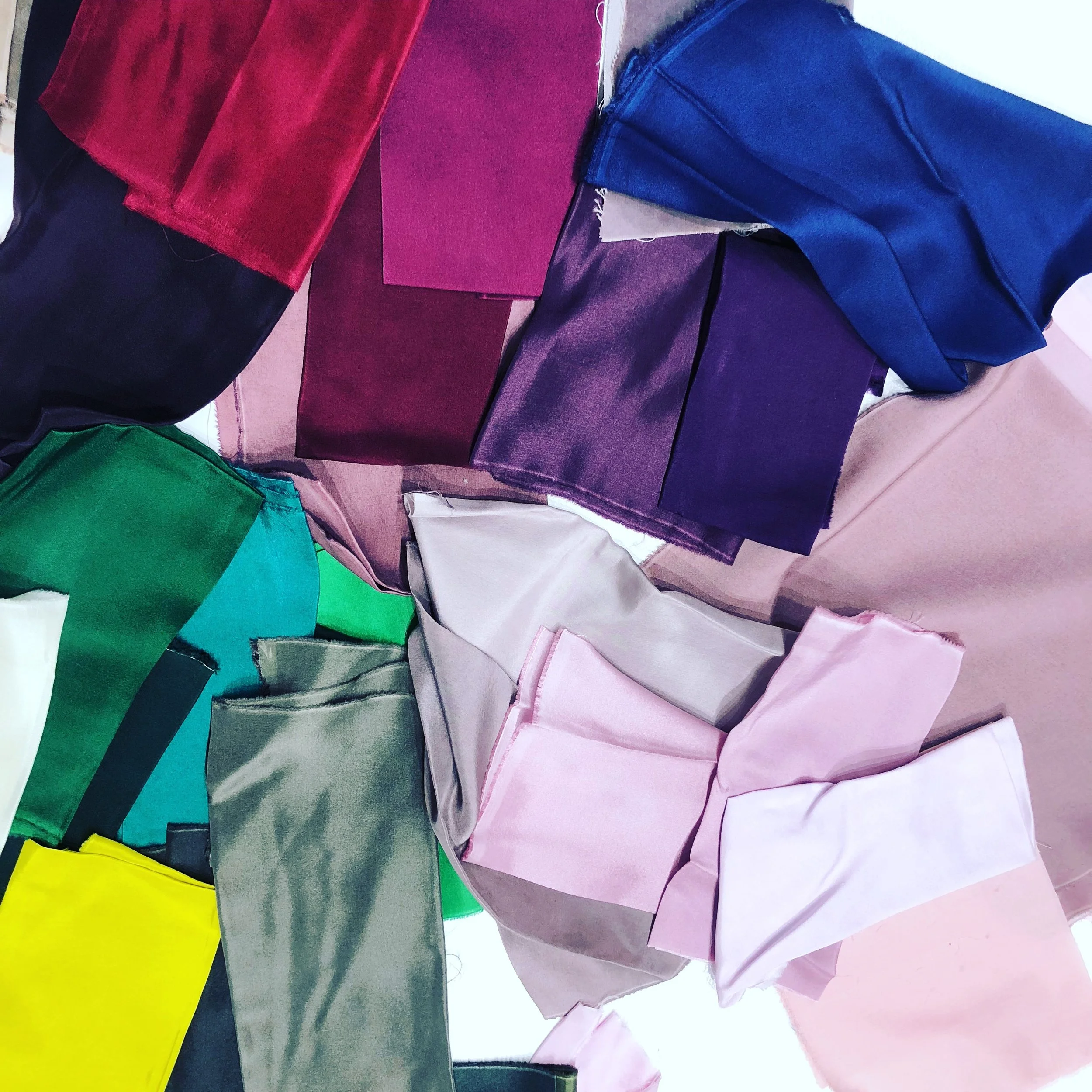Fabric and textile swatches used by designer Sangeetha Kowsik for material exploration, sourcing and product development.