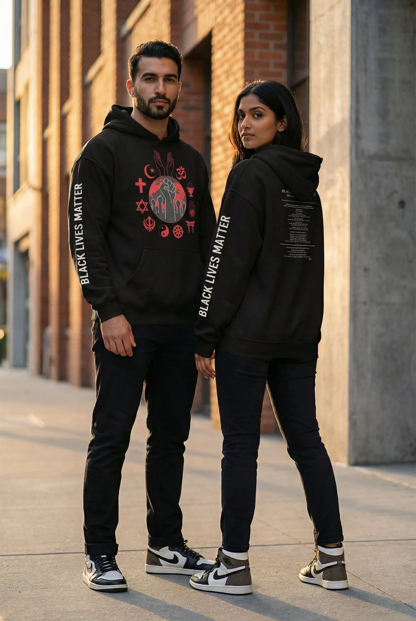 Black Lives Matter. One World. Be the Change. (Unisex Hoodie)