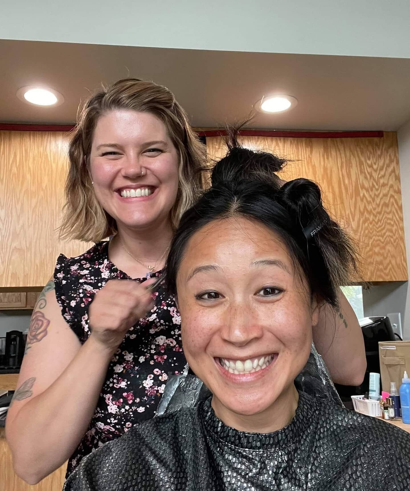 IT'S NEVER BEEN JUST HAIR

I wasn't going to post these bc I judge the shit out of myself sometimes and don't love the pictures, but So what-- You can see by our smiles that we had so much fun!

So what-- The lighting doesn't show the color the way I