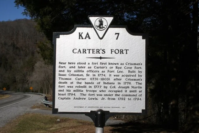 Carter’s Fort historic marker. Photo courtesy of waymarking.com.