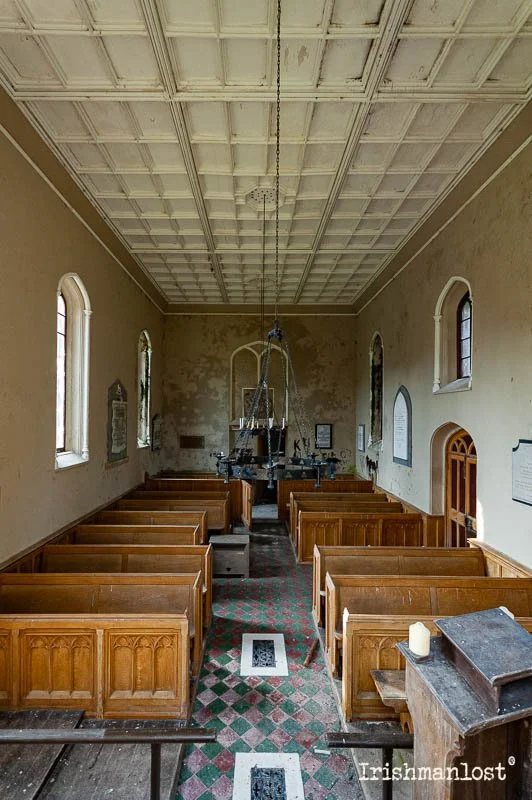 Inside the church within castle saunderson grounds