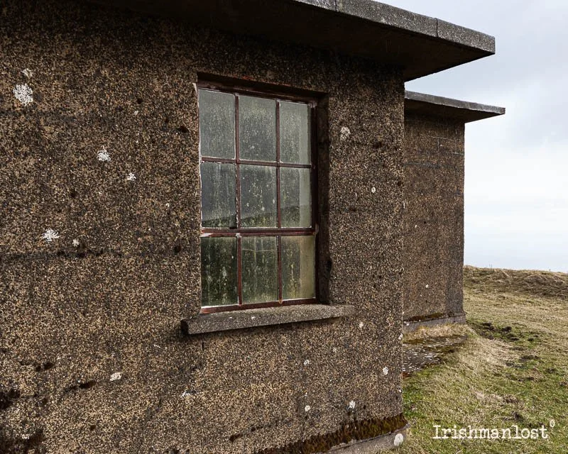 Derelict Cold War radar buildings near Ballycastle