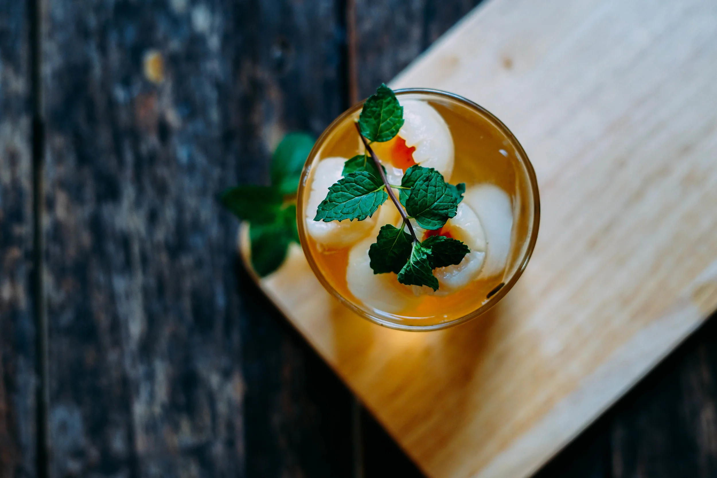 signature vermont cocktail with garnish