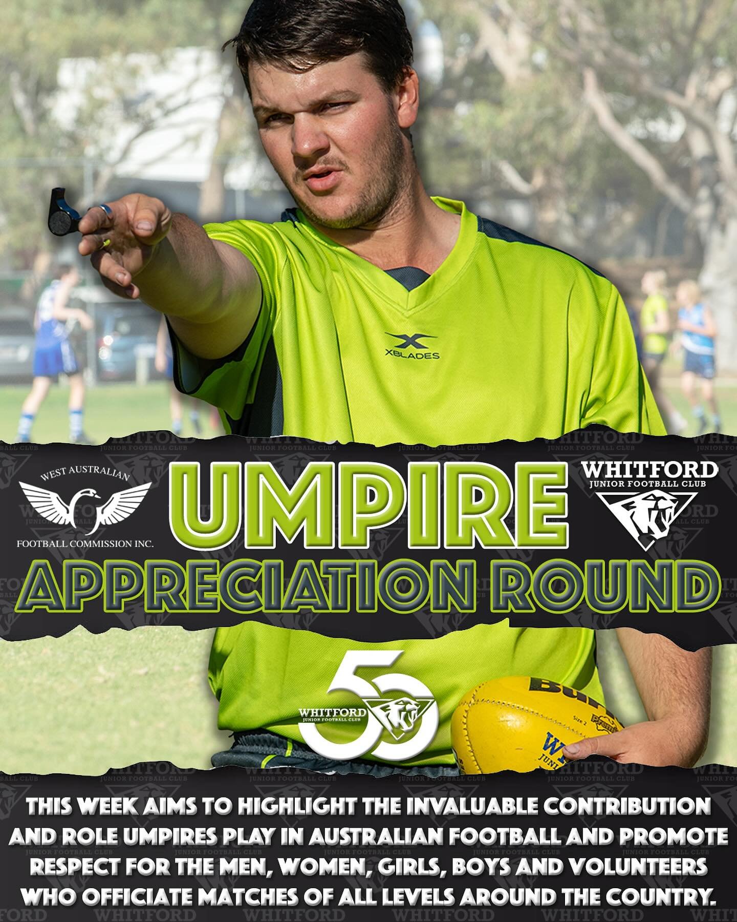 ound 3 aims to highlight the invaluable contribution and role umpires play in Australian football, create awareness around umpiring pathways and promote respect for the men, women, girls, boys and volunteers who officiate matches at all levels of foo